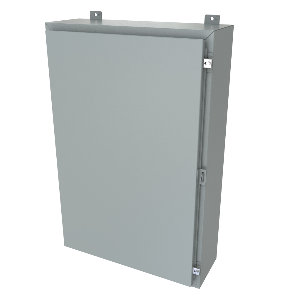 1418L8LP — N4/12 Wallmount Encl less panel - 36 x 24 x 8 - Steel/Gray