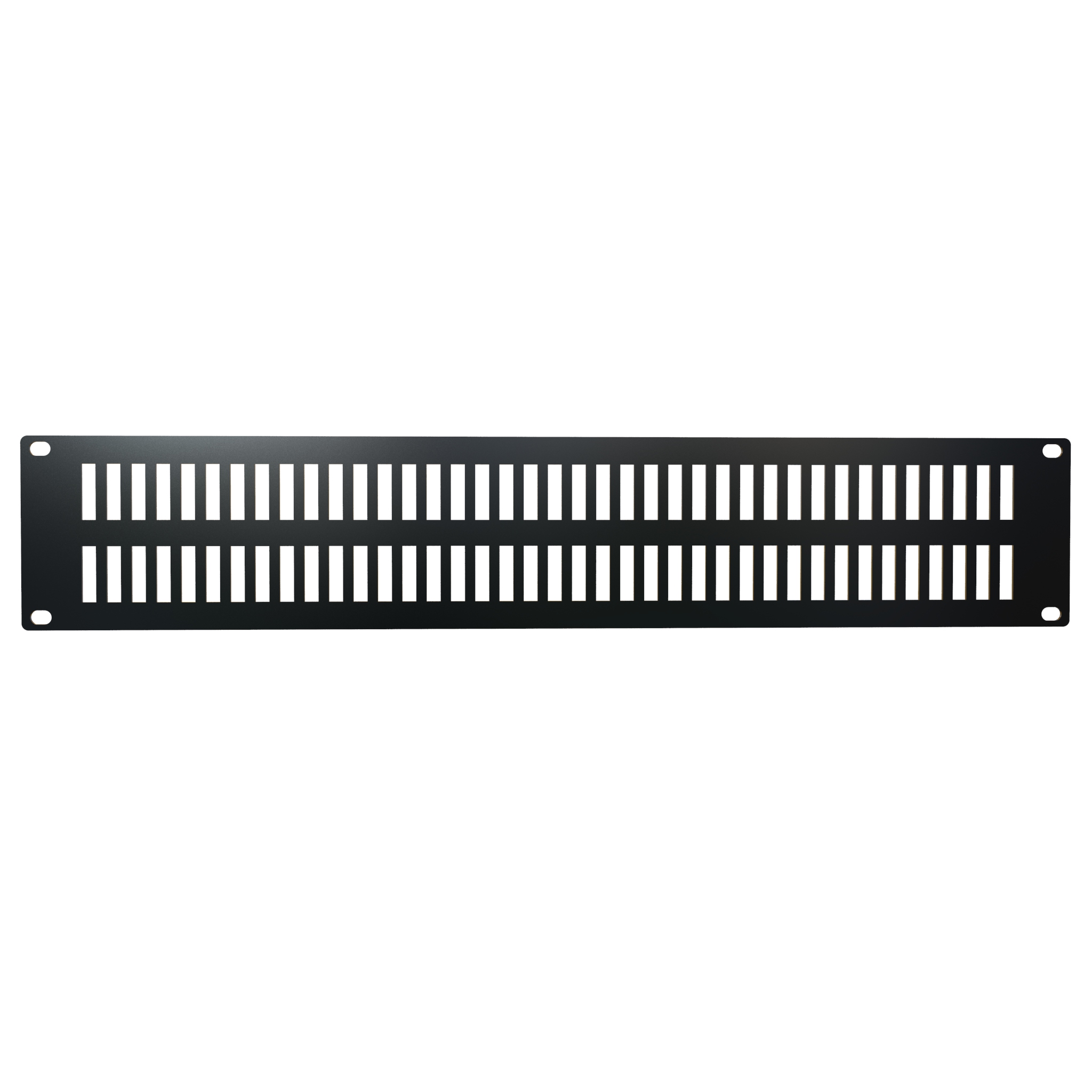 PVSS19003BK2 — 2U Slotted Steel Vented Panel