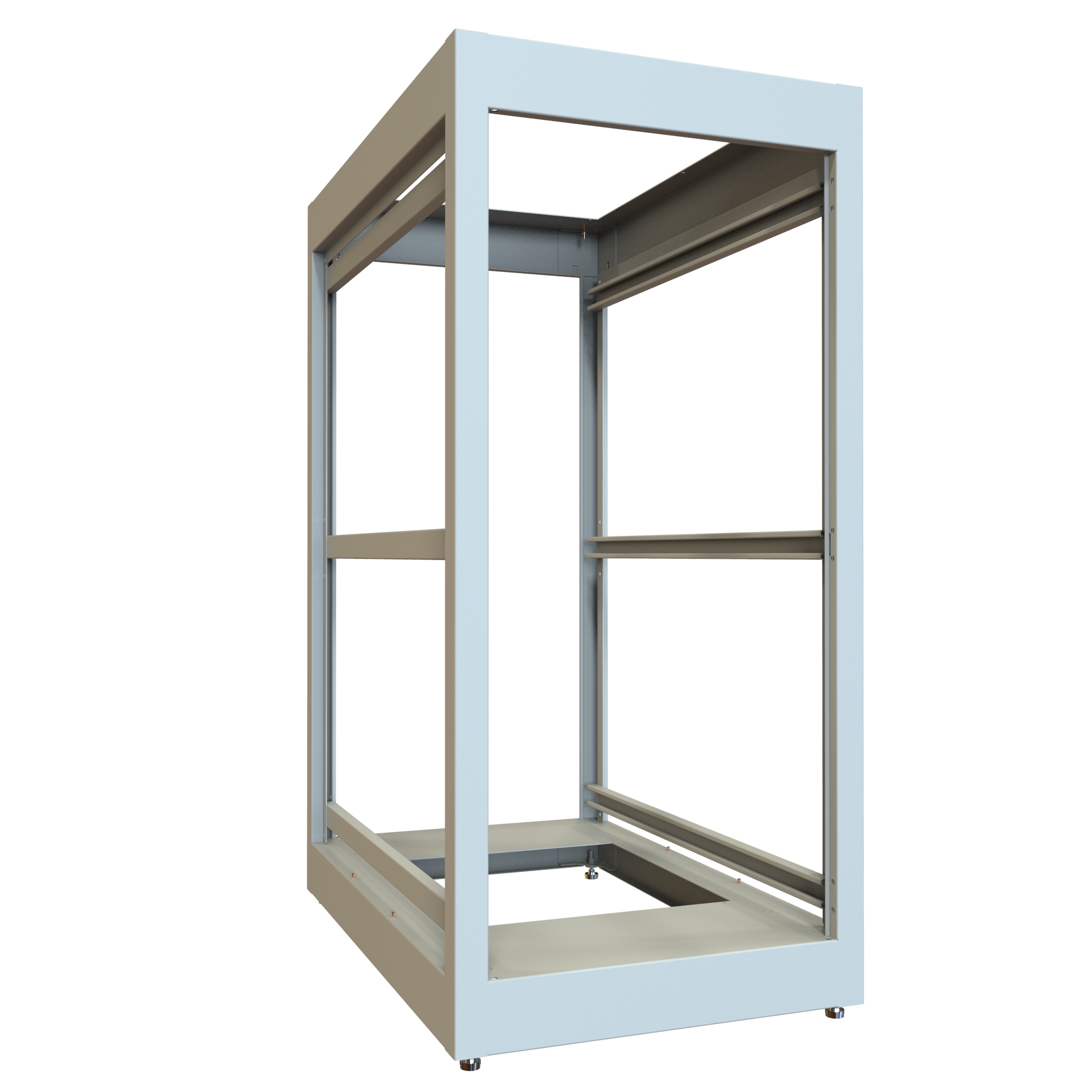 24U Open Cabinet Frame, 36 in Deep, Rails Not Included