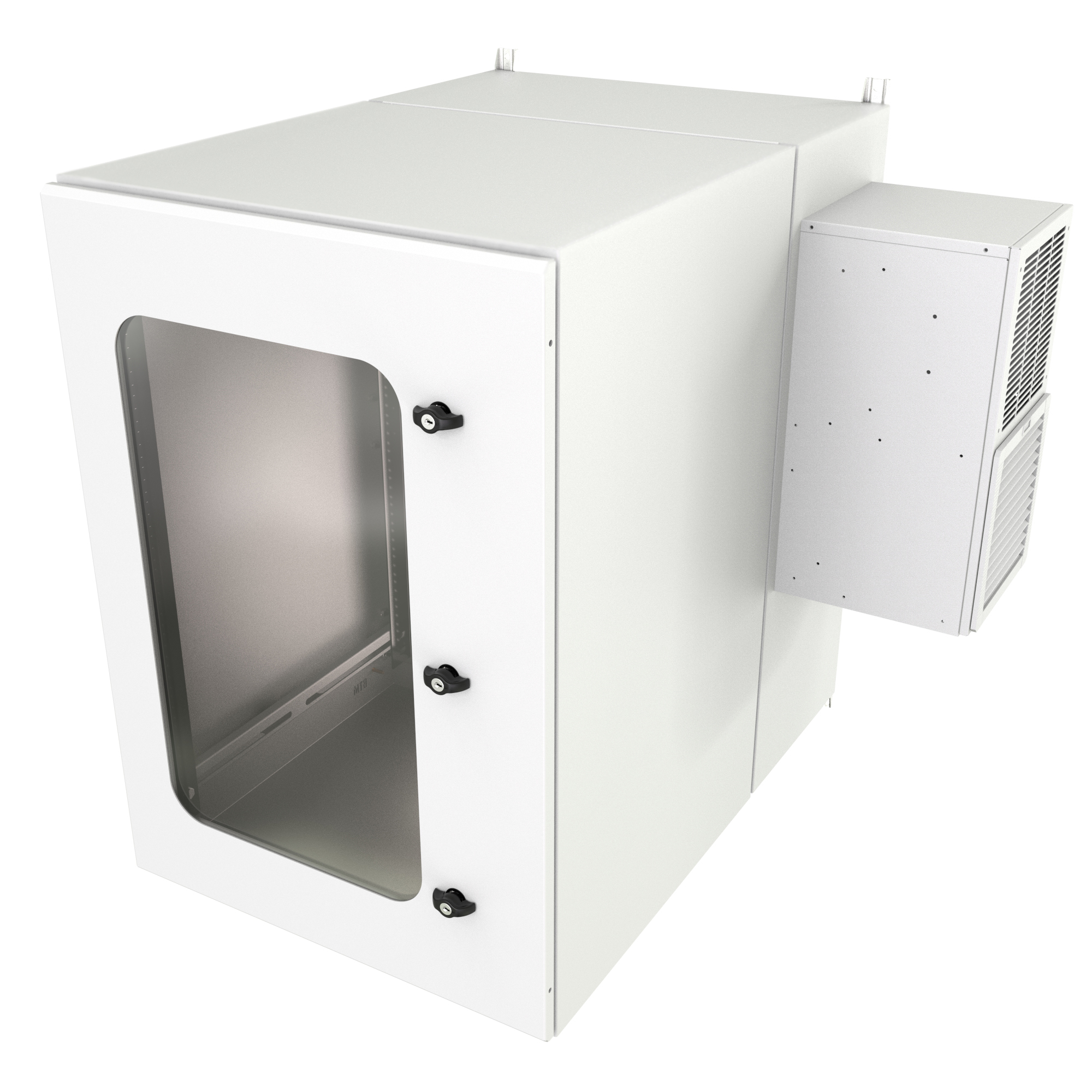 Hammond NWM18U2536SFLG 18U outdoor wall-mount cabinet with solid filter-ready door in light gray finish — view 10