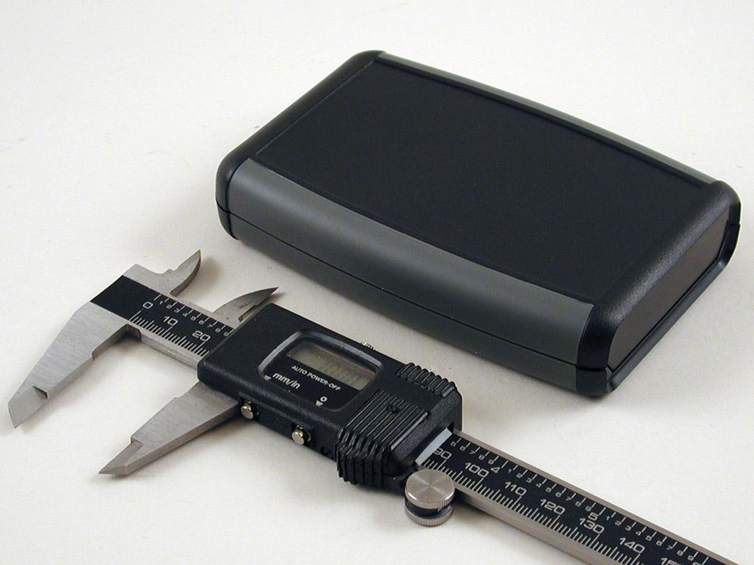 1553WBBK black water-tight ABS hand held enclosure with grey TPE soft grip
