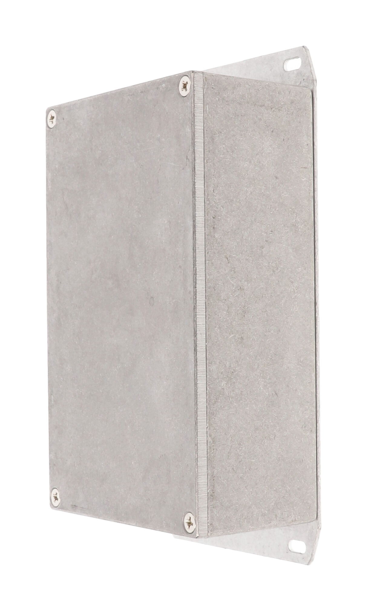 1590JF natural diecast aluminum enclosure with welded bottom flange, 145 x 95 x 49 mm