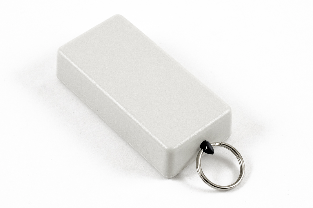 1551KRGY light gray ABS miniature enclosure with key ring, 80 x 40 x 20 mm