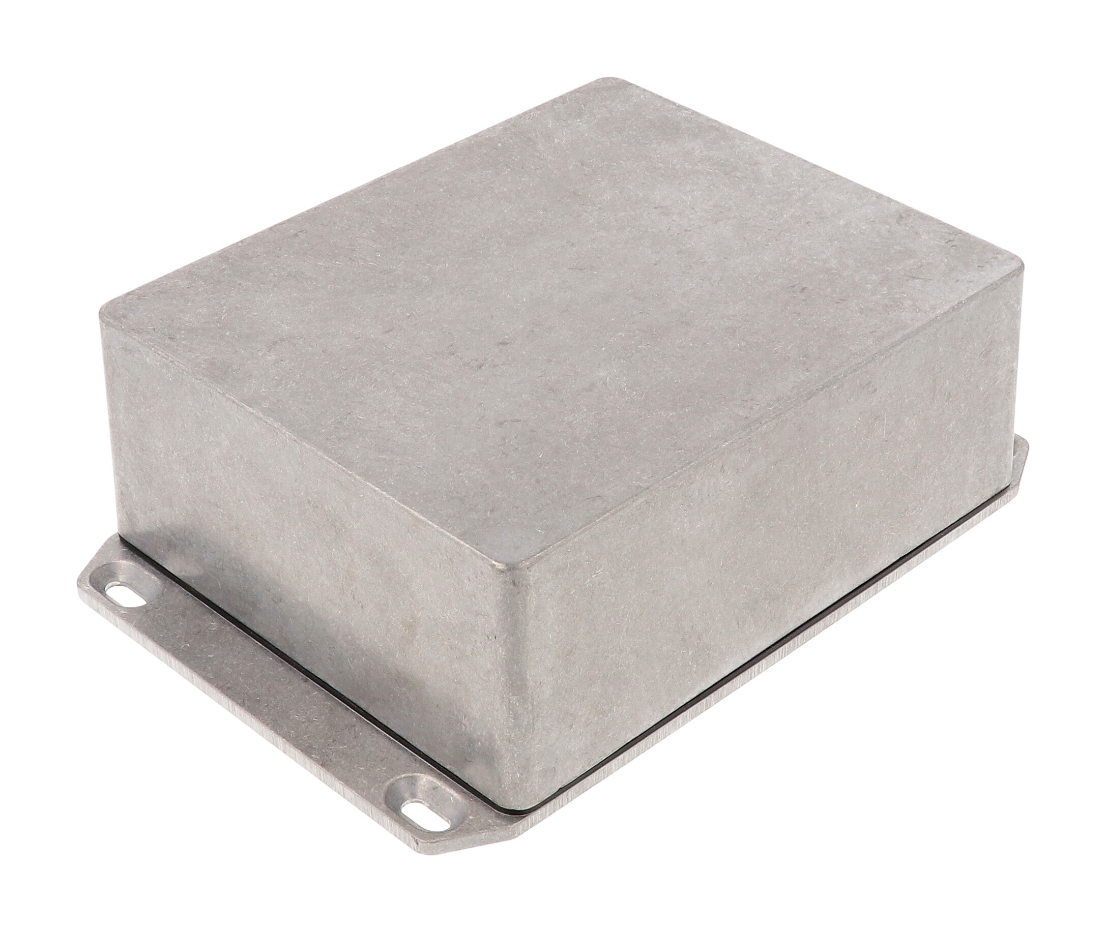 1590WXFL natural aluminum watertight diecast aluminum enclosure with flanged mounting lid, 145 mm x 121 mm x 56 mm