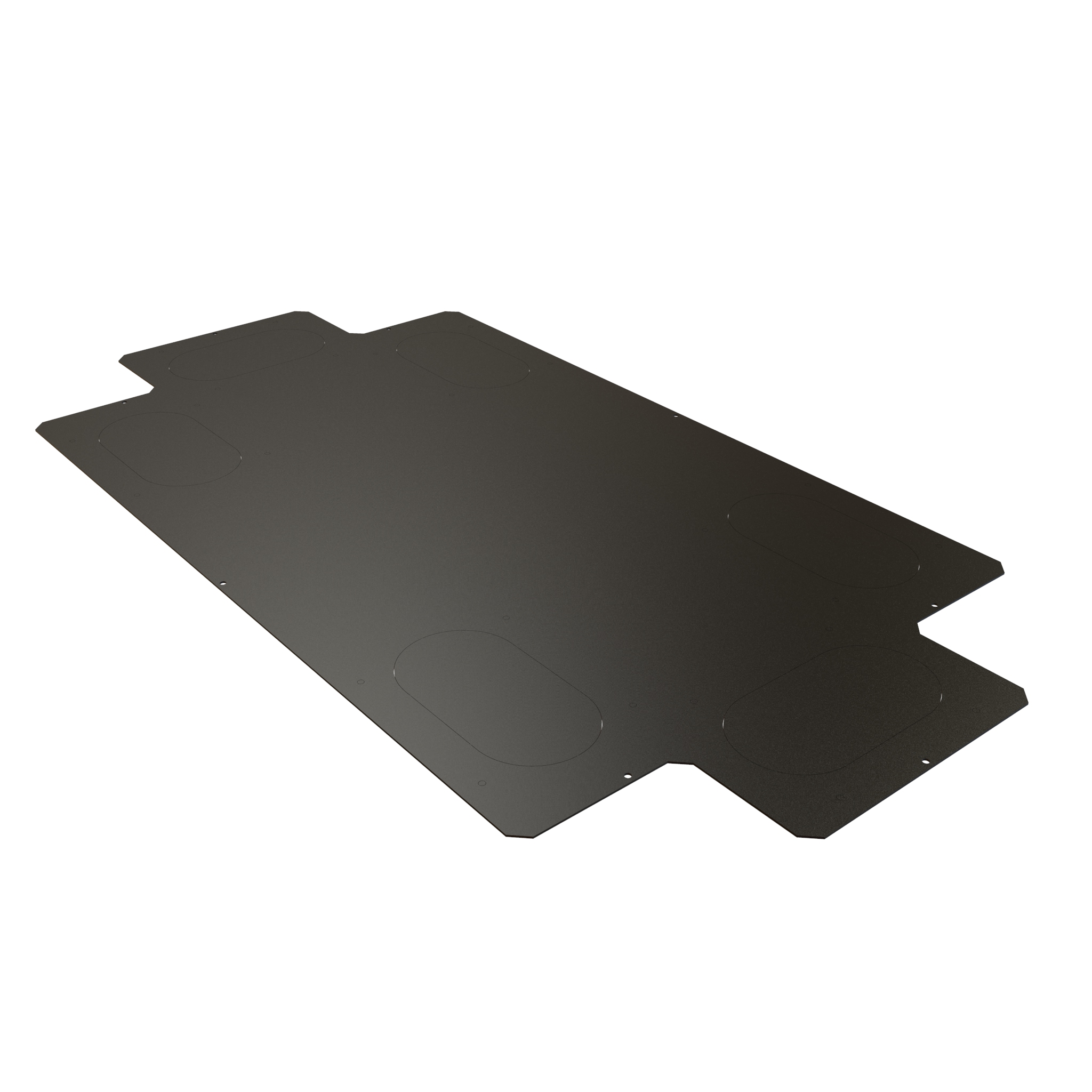 Hammond H1BB2448BK brushed black steel bottom panel with cable entry knockouts for 24 x 48 in H1 cabinet frames
