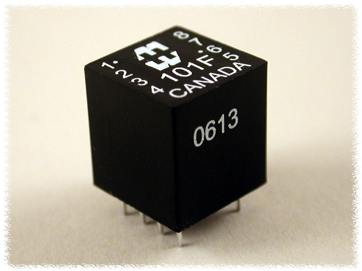 101H miniature potted PCB-mount audio transformer, 1200 CT ohm to 600 CT ohm — view 3
