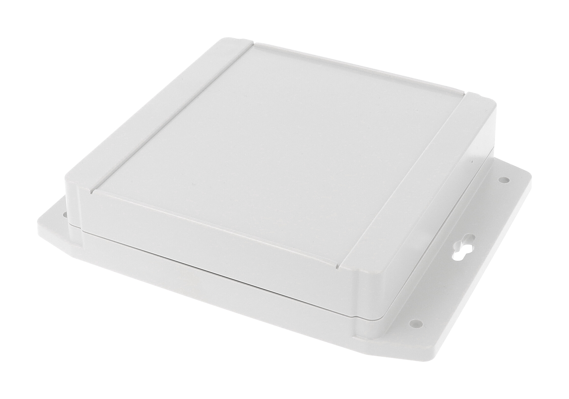 1555Q2F17GY square light grey polycarbonate enclosure with flanged base