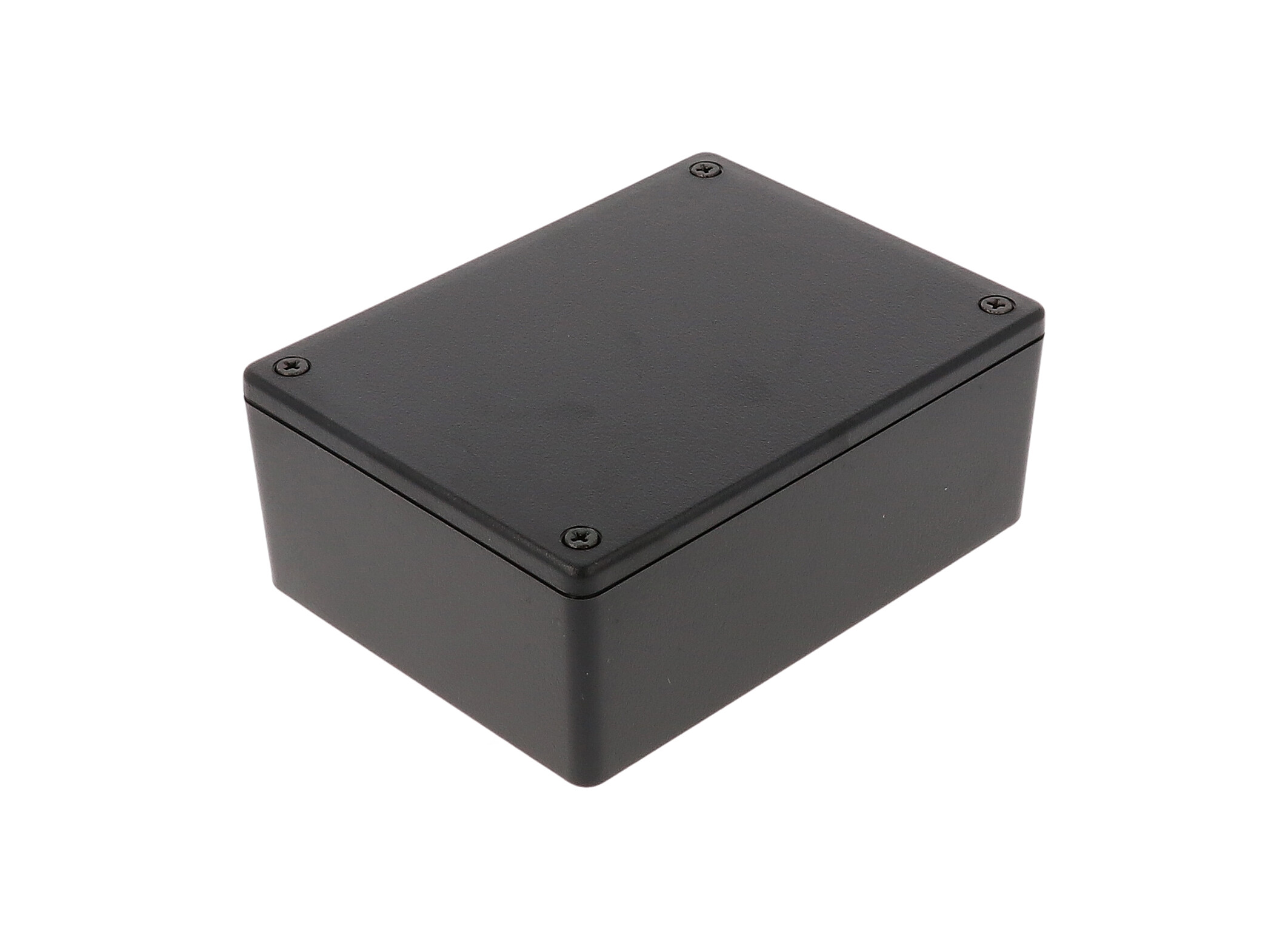 1591XXSBK black ABS plastic enclosure with PC board standoffs, 113 x 85 x 44 mm