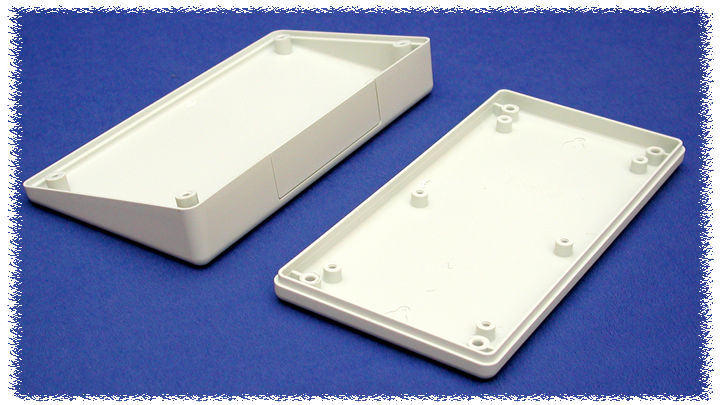1599ETSGY light gray short-slope ABS sloping console enclosure, 170 x 86 mm