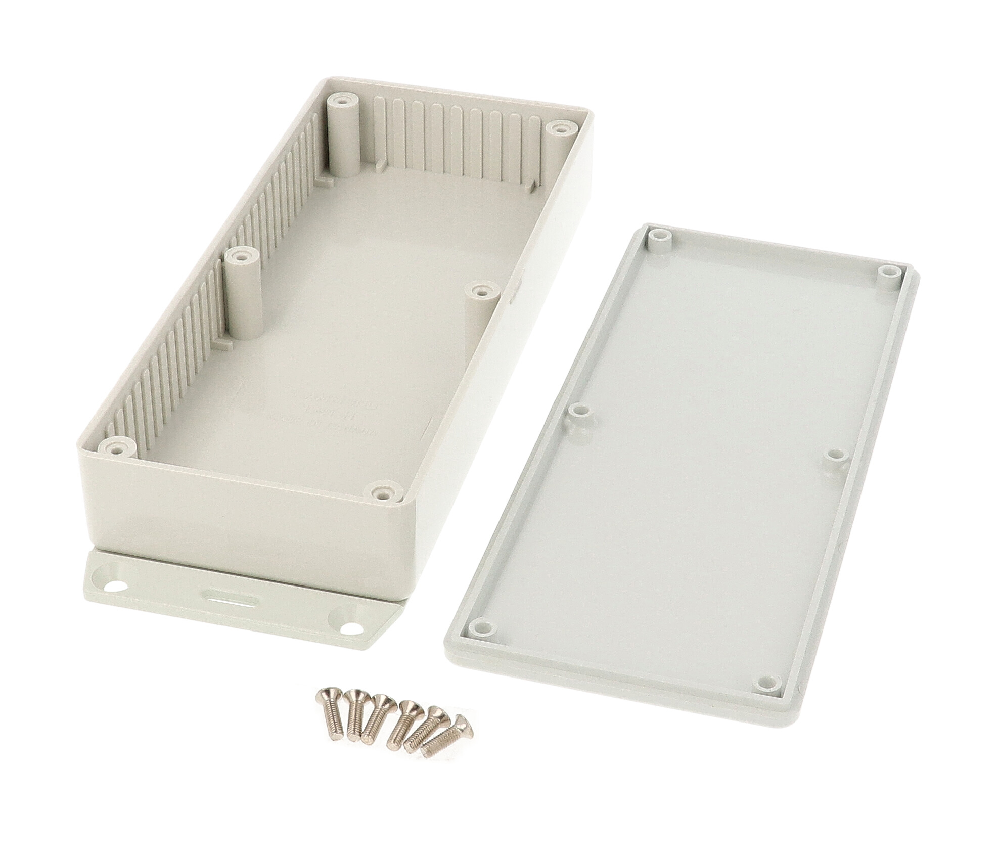 1591HF2SGY light gray general purpose ABS enclosure with bottom flange