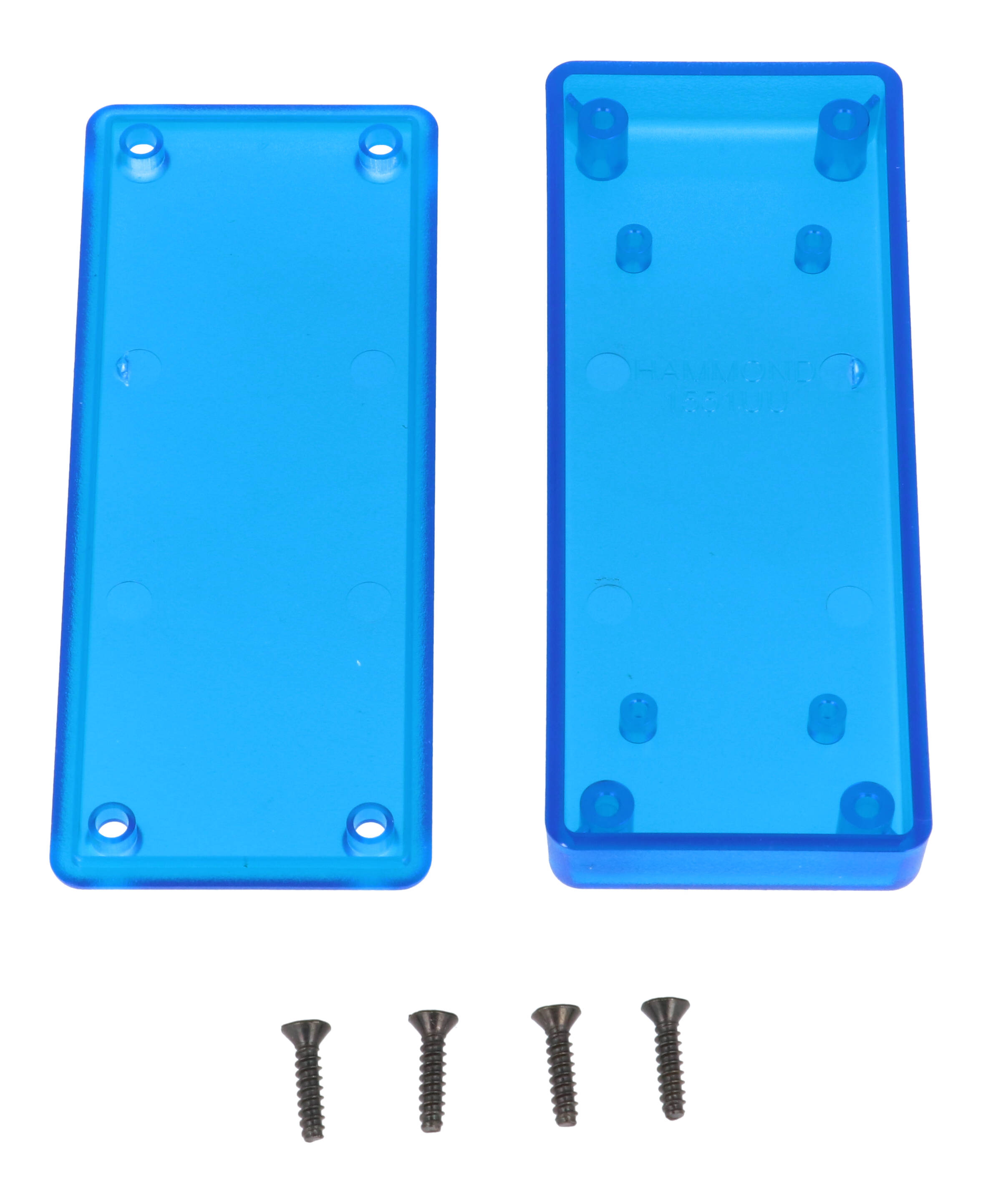 1551UUTBU translucent blue ABS miniature enclosure, 100 x 40 x 15 mm