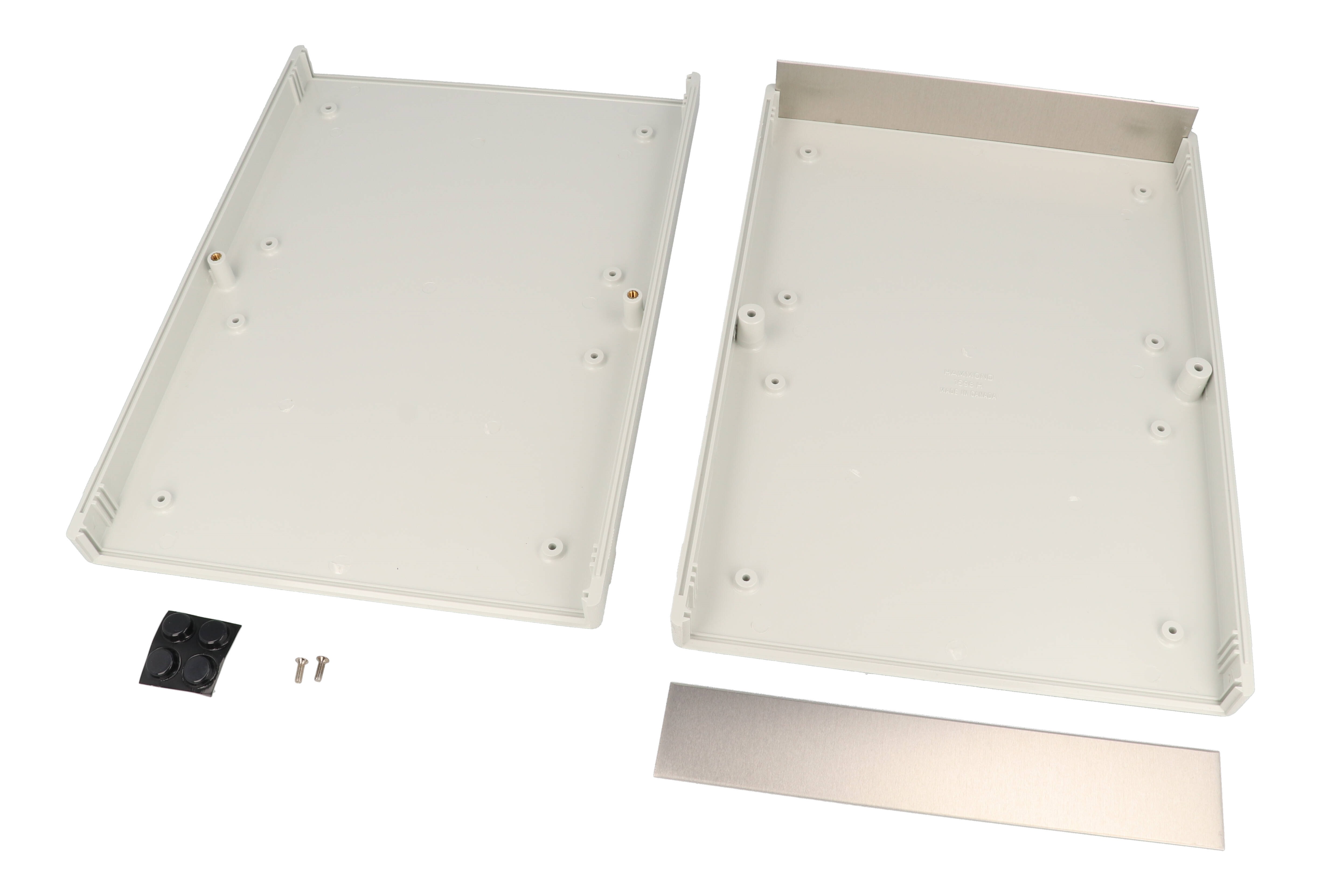 1598HGY light gray flame retardant ABS instrument case with brushed aluminum end panels