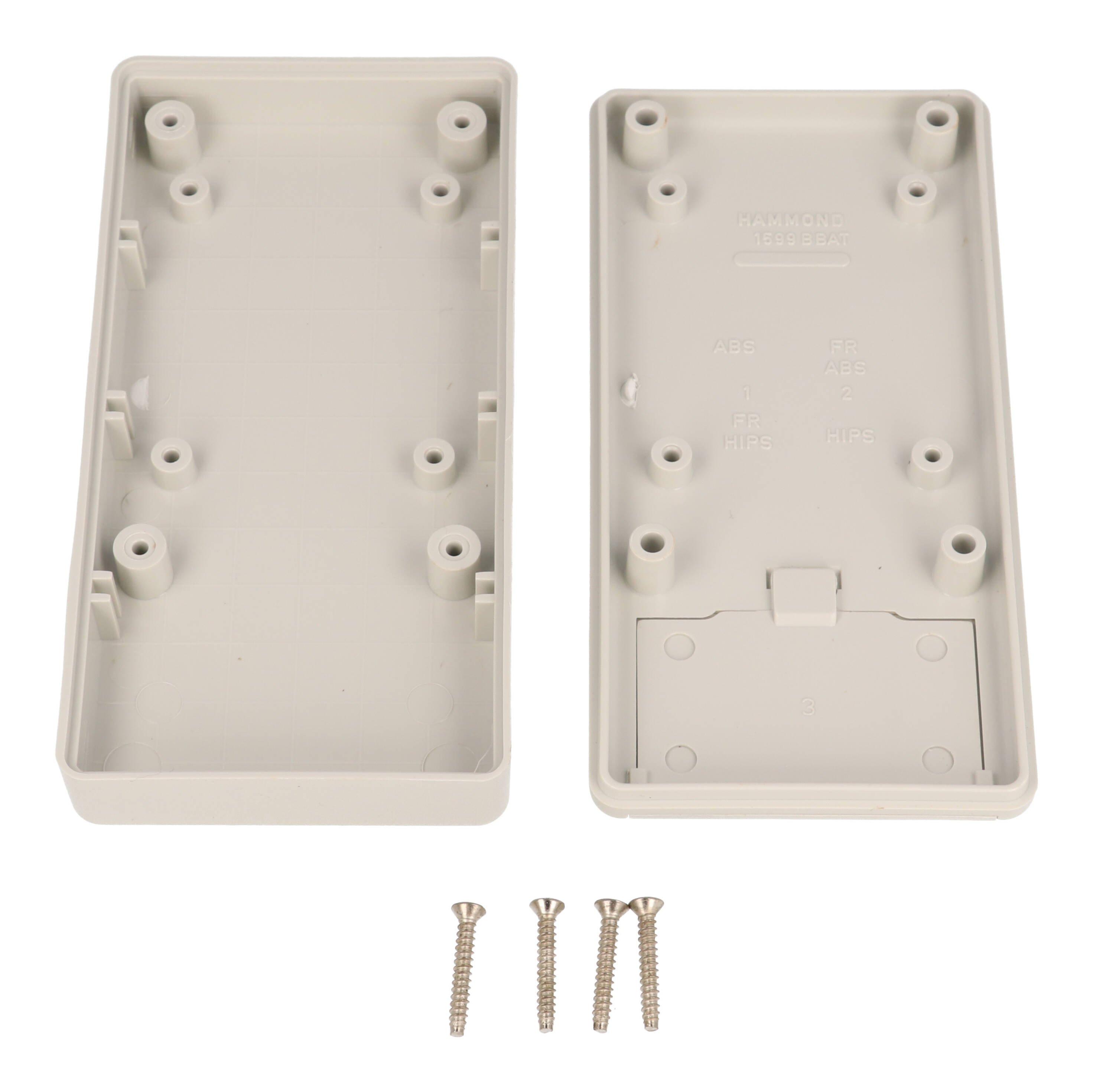 1599BSGYBAT light grey general purpose handheld enclosure with battery door