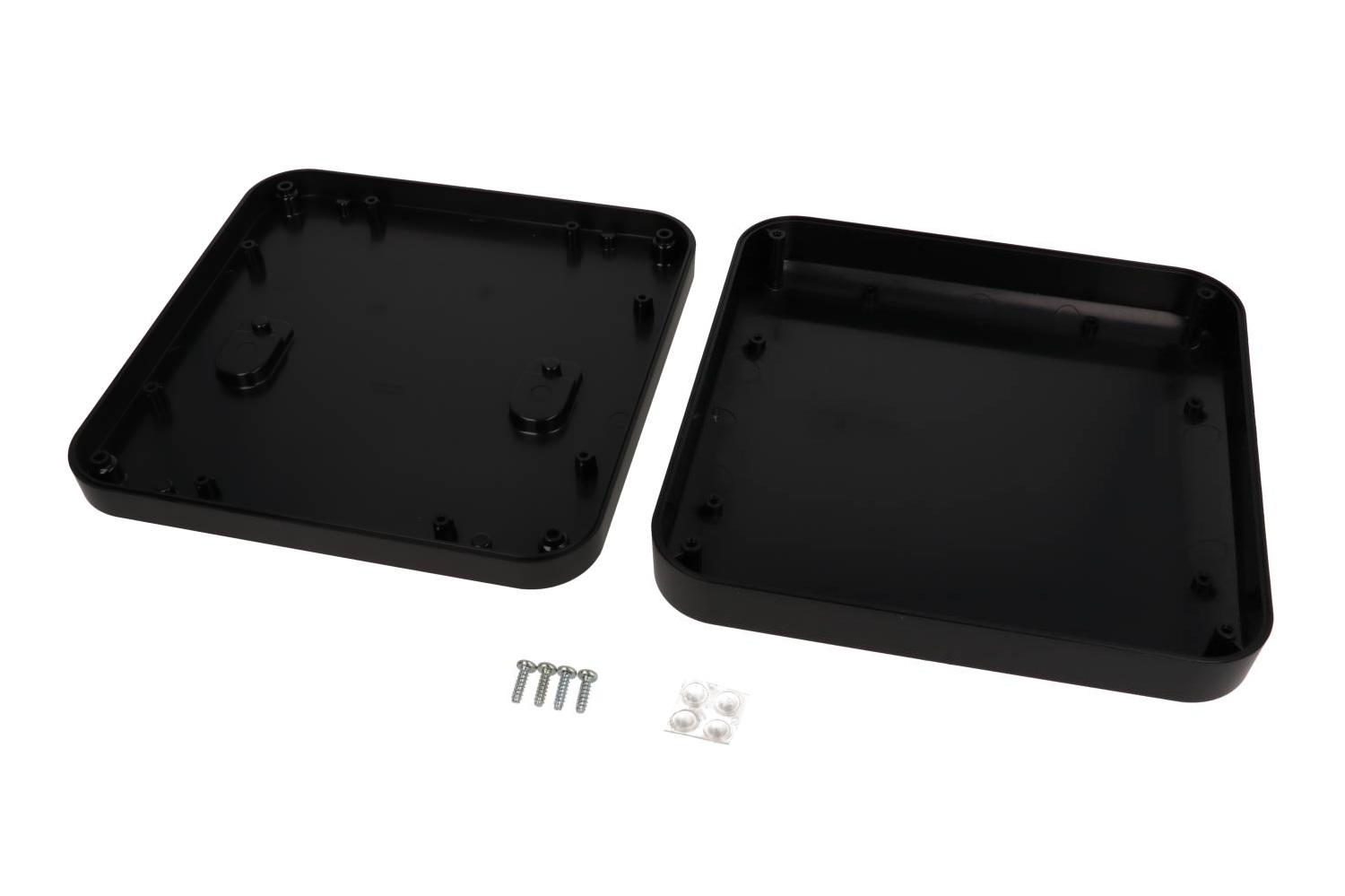 1556HBK black low-profile flame retardant ABS enclosure, 200 x 200 x 45 mm