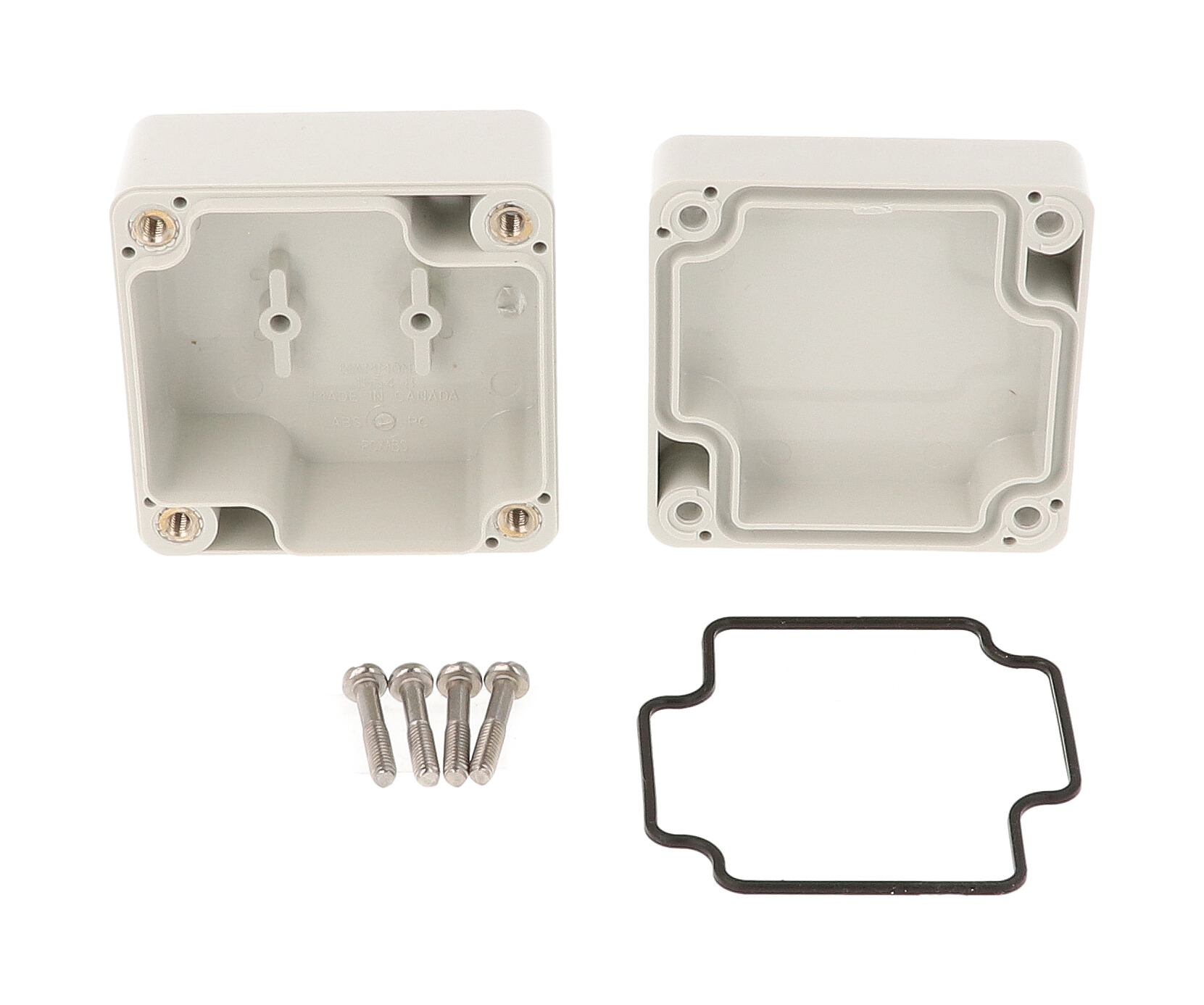 1554BGY light gray ABS enclosure 65 x 65 x 41 mm with screw-cover lid