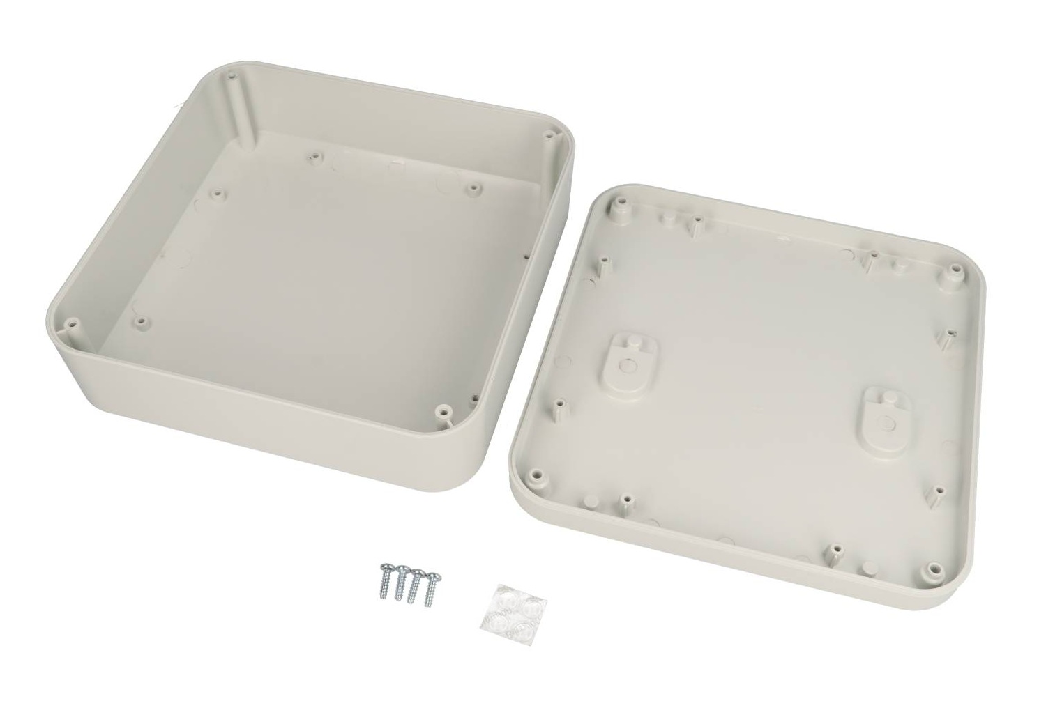 1556HAGY light gray flame retardant ABS IoT enclosure, 200 x 200 x 70 mm