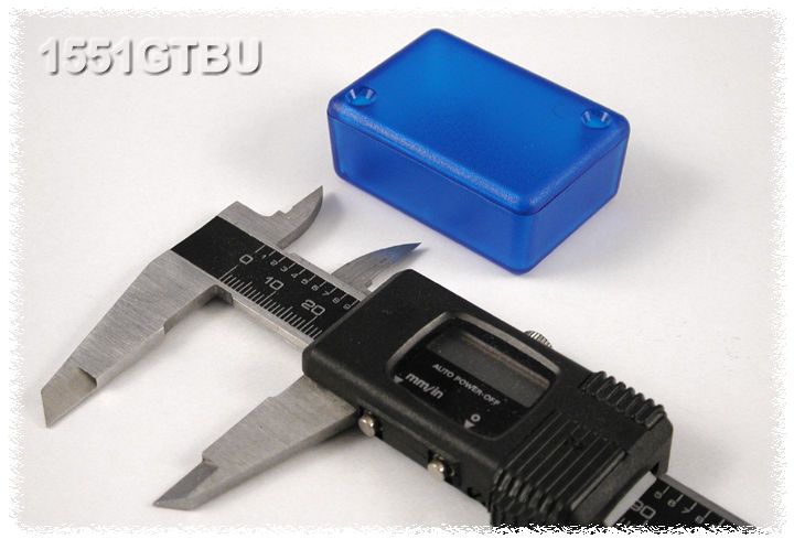 Hammond 1551GTBU translucent blue ABS plastic miniature enclosure, 50 x 35 x 20 mm