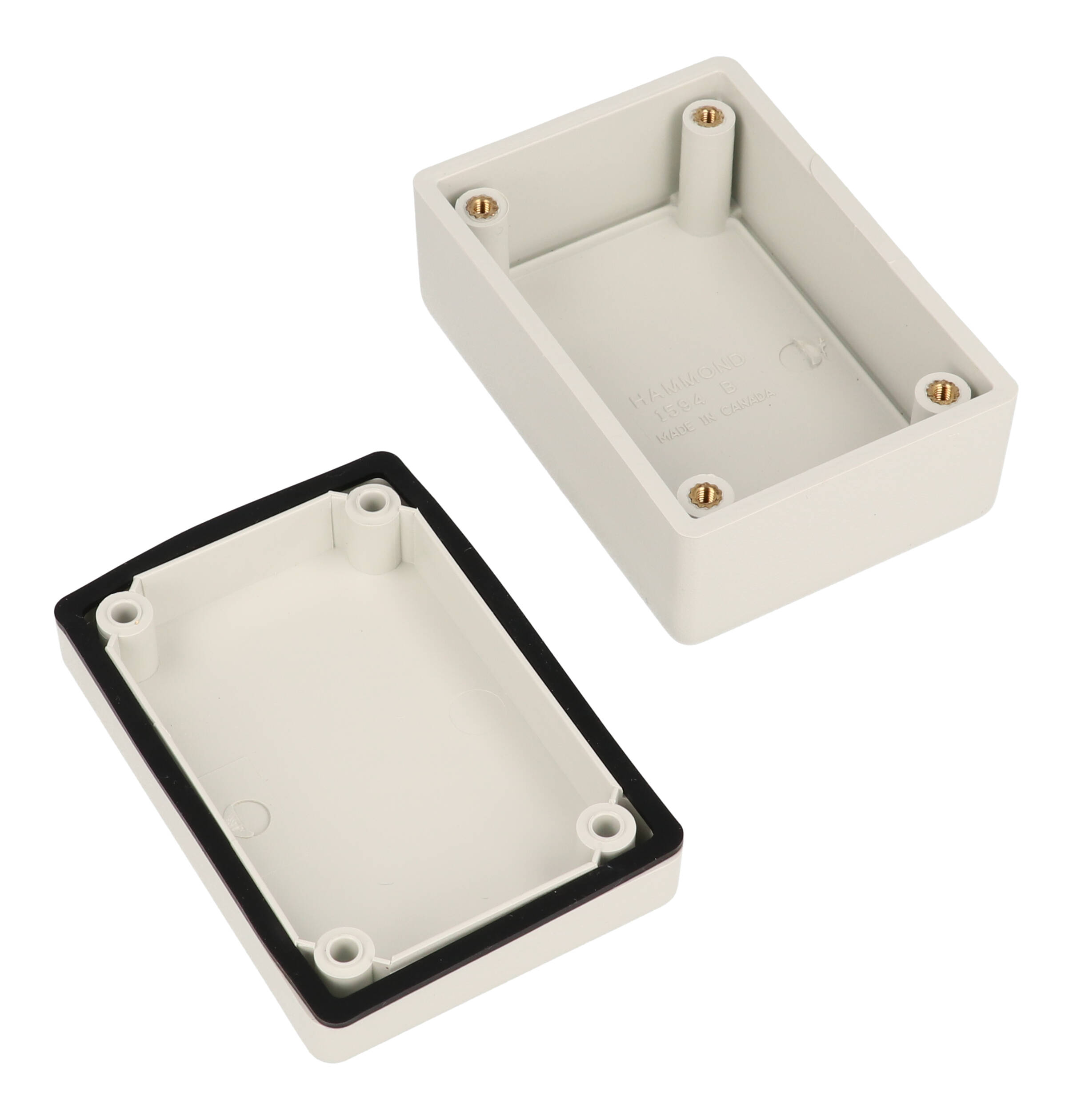1594BWGY light gray water-tight flame retardant abs 1594B enclosure, 81 x 56 x 40 mm, with lid
