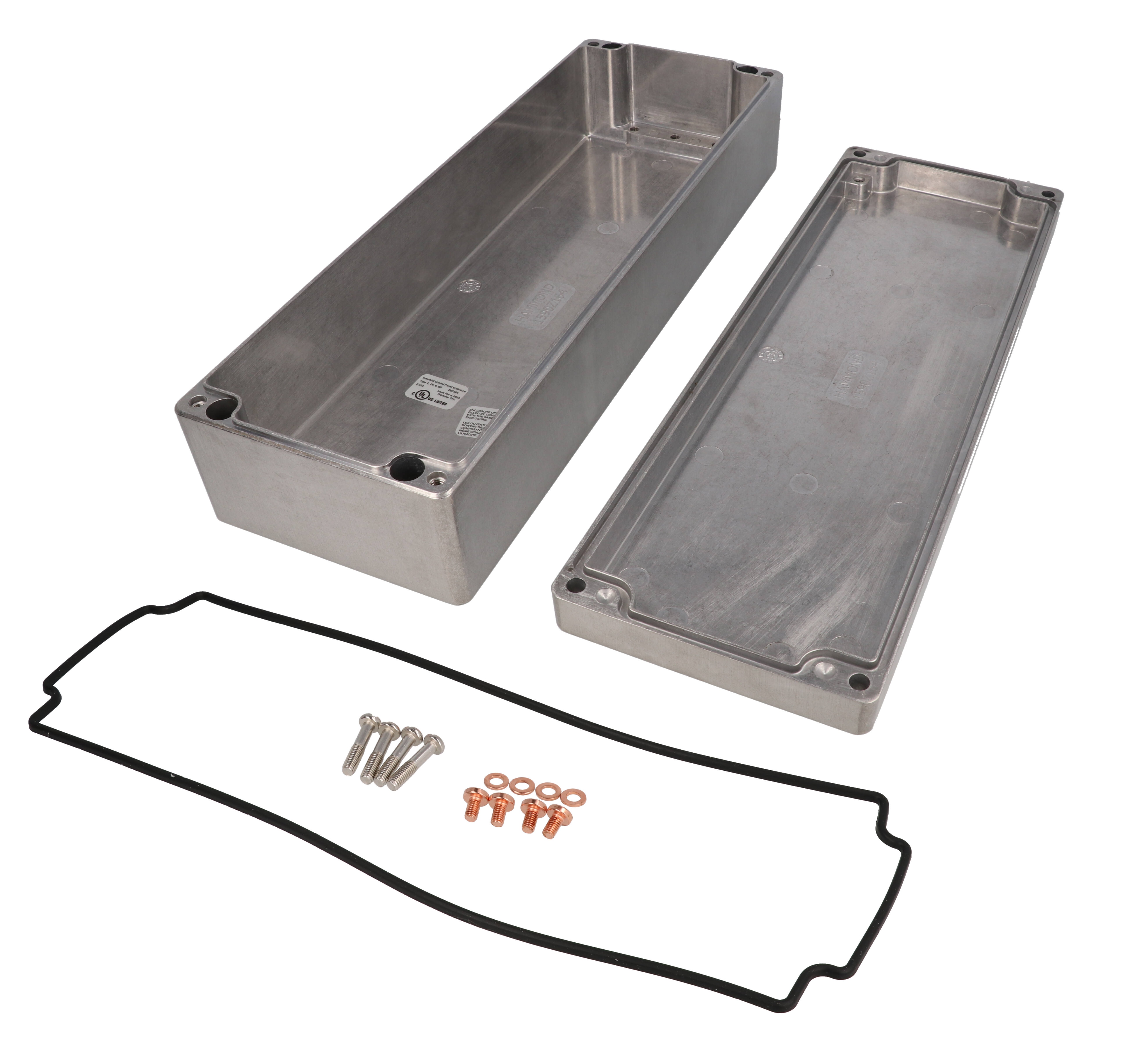 1590Z164 long natural diecast aluminum watertight enclosure, 360 x 122 x 80 mm