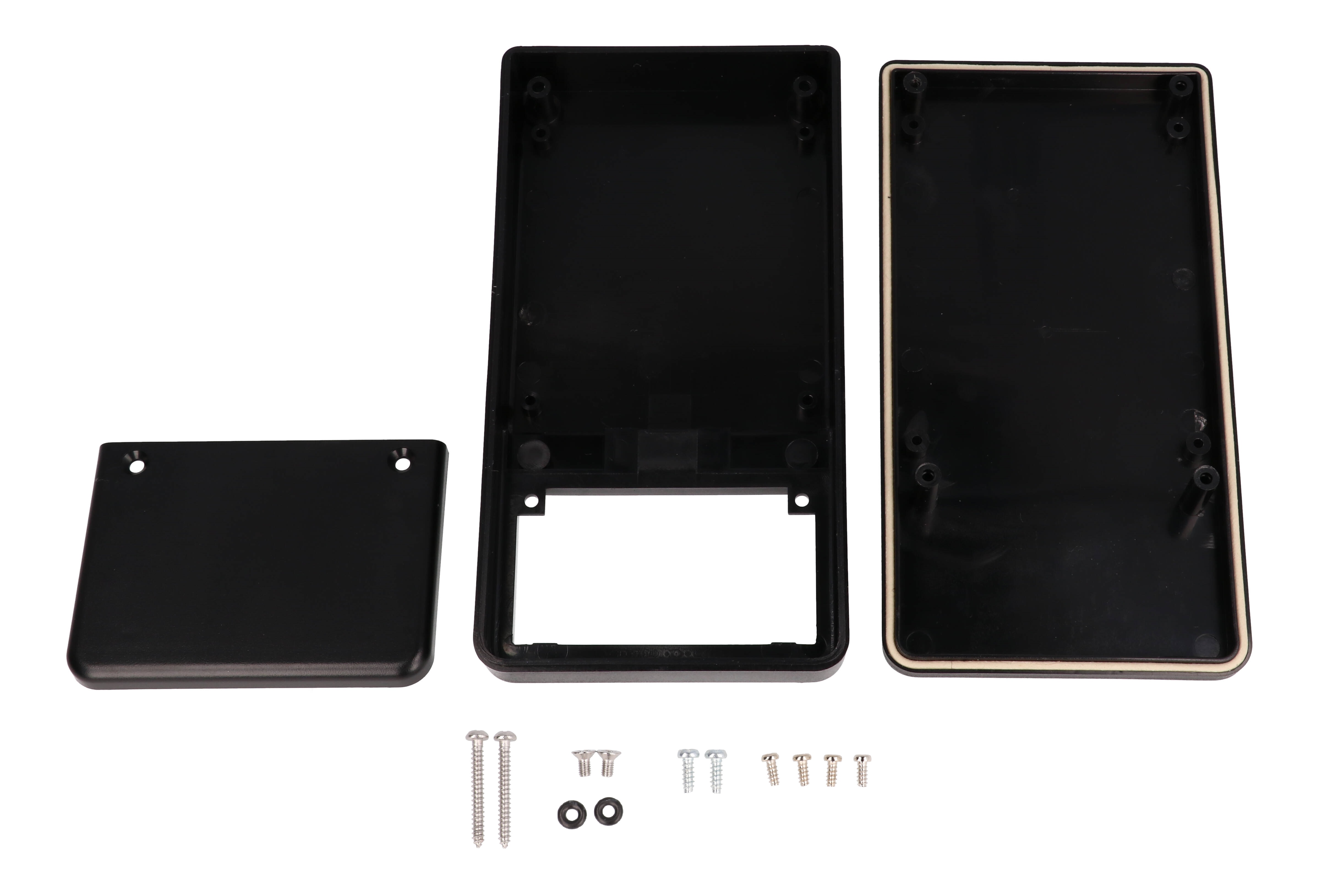 RH3045BK black ABS hand-held enclosure with battery door and gasket