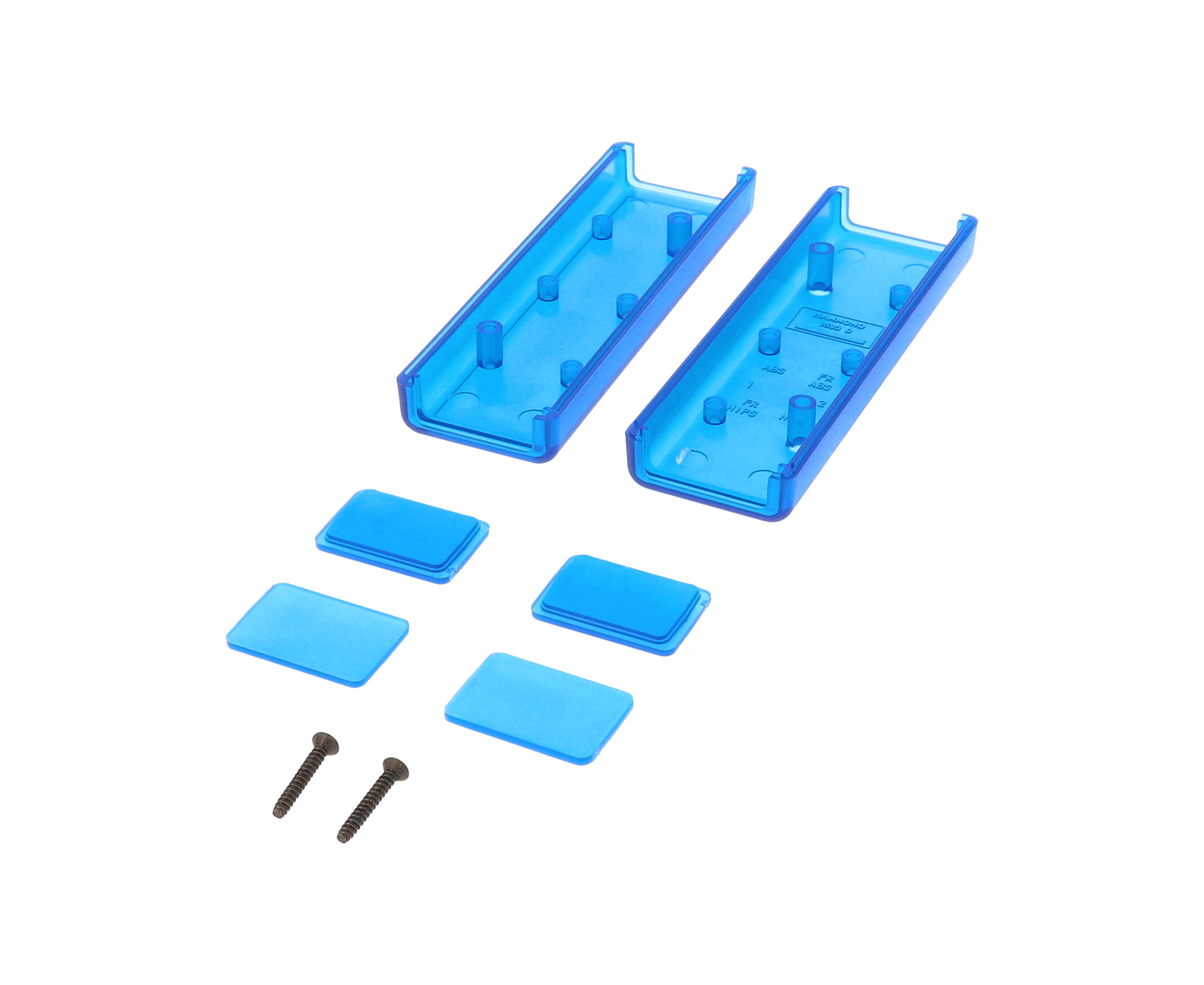 1593DTBU transparent blue slim handheld ABS enclosure