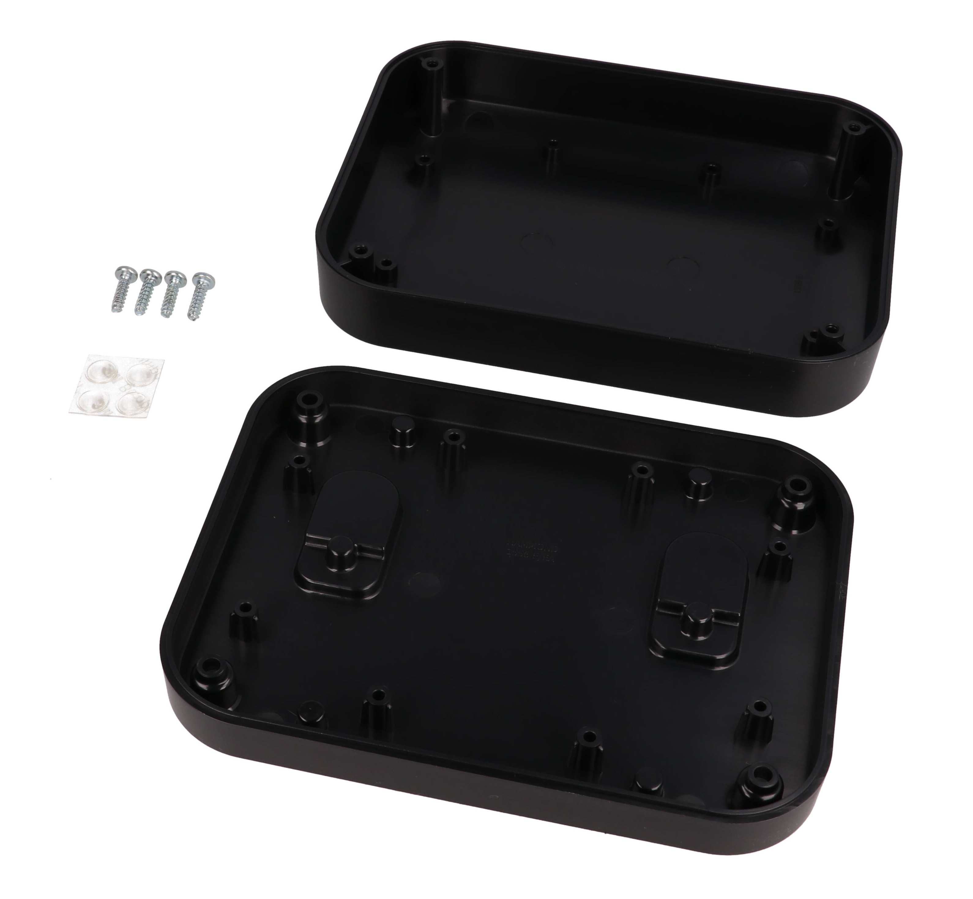1556EBK black flame-retardant ABS 160 x 120 x 45 mm desktop and wall-mount enclosure with rounded corners