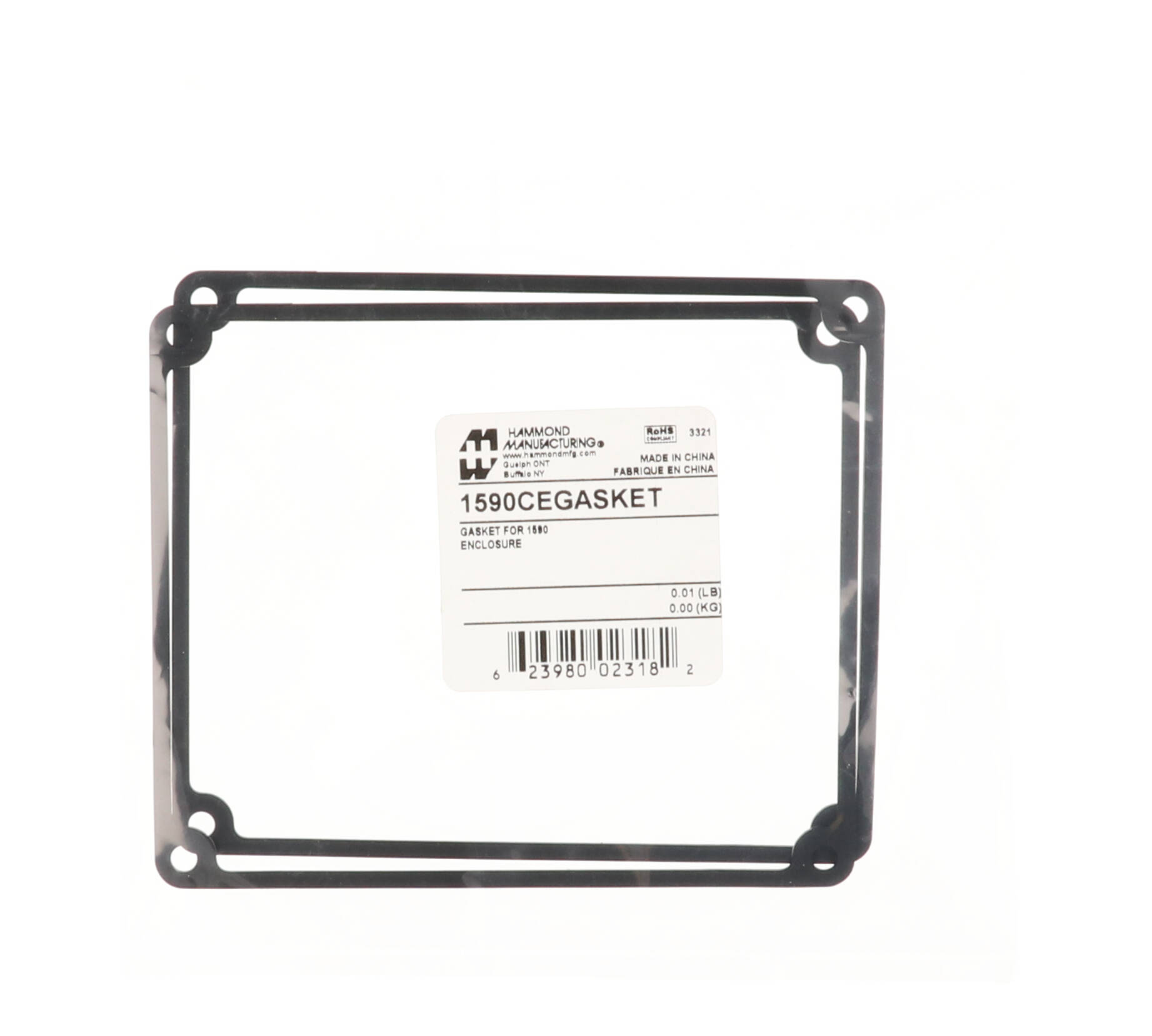 1590CEGASKET two-pack of silicone lid gaskets for 1590CE diecast enclosures