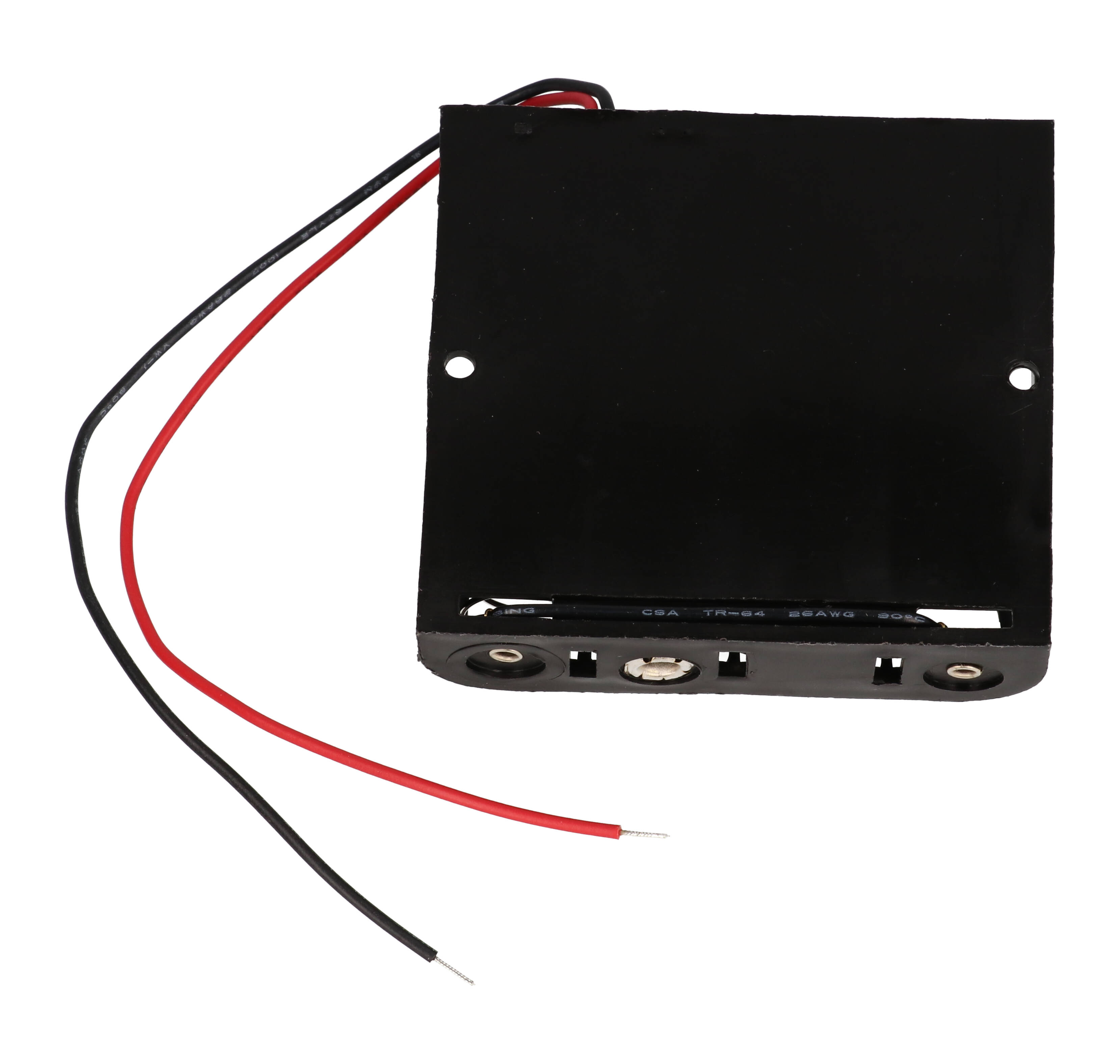 BH4AAW black four-cell AA battery holder with wire leads