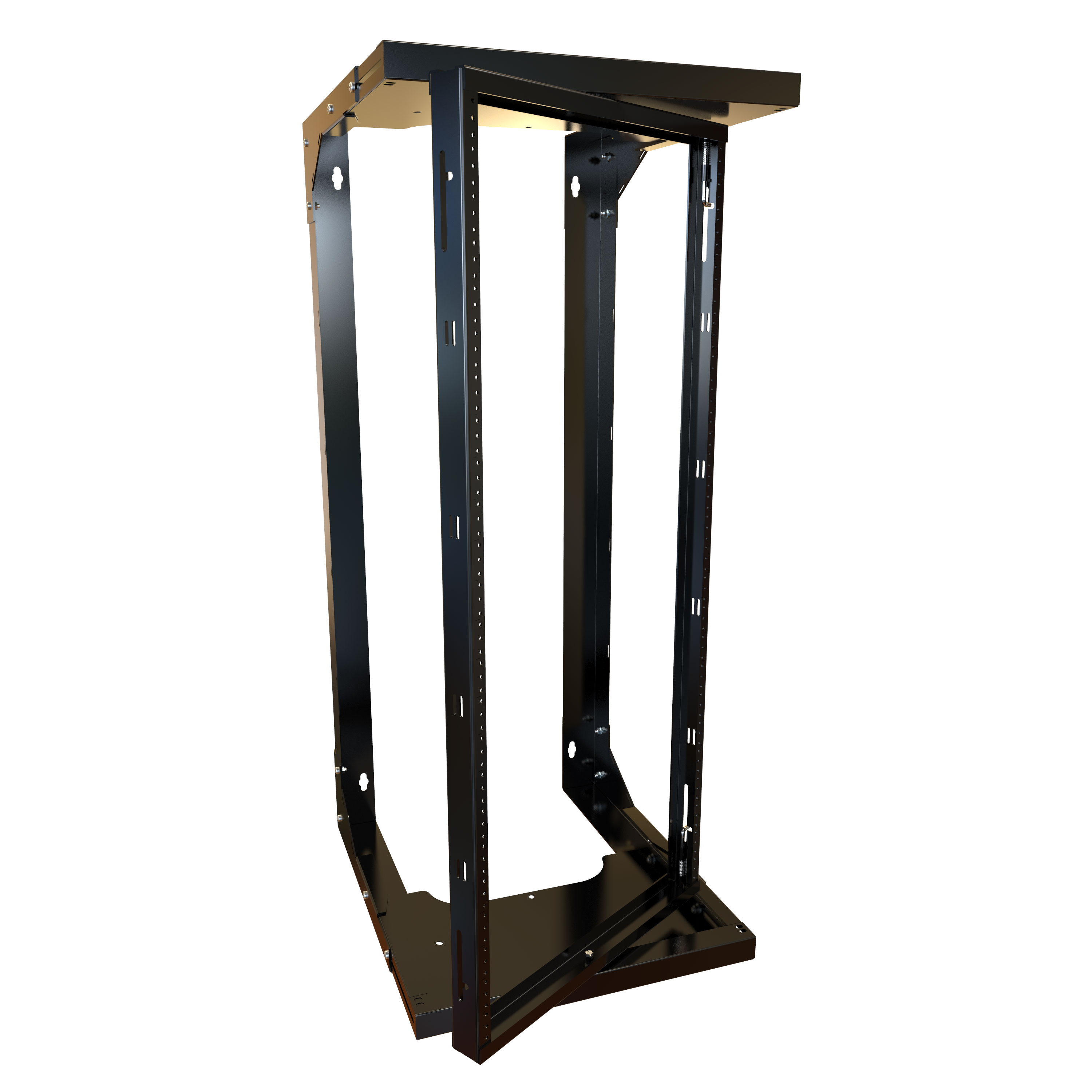 Hammond HWMR1912UBK 12U black center-hinged adjustable depth 19-inch wall-mount open rack — view 3