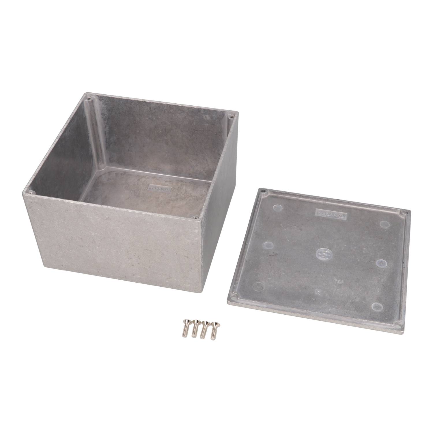11130PSLA Eddystone natural finish diecast aluminium enclosure, 125 mm x 125 mm x 79 mm — view 3