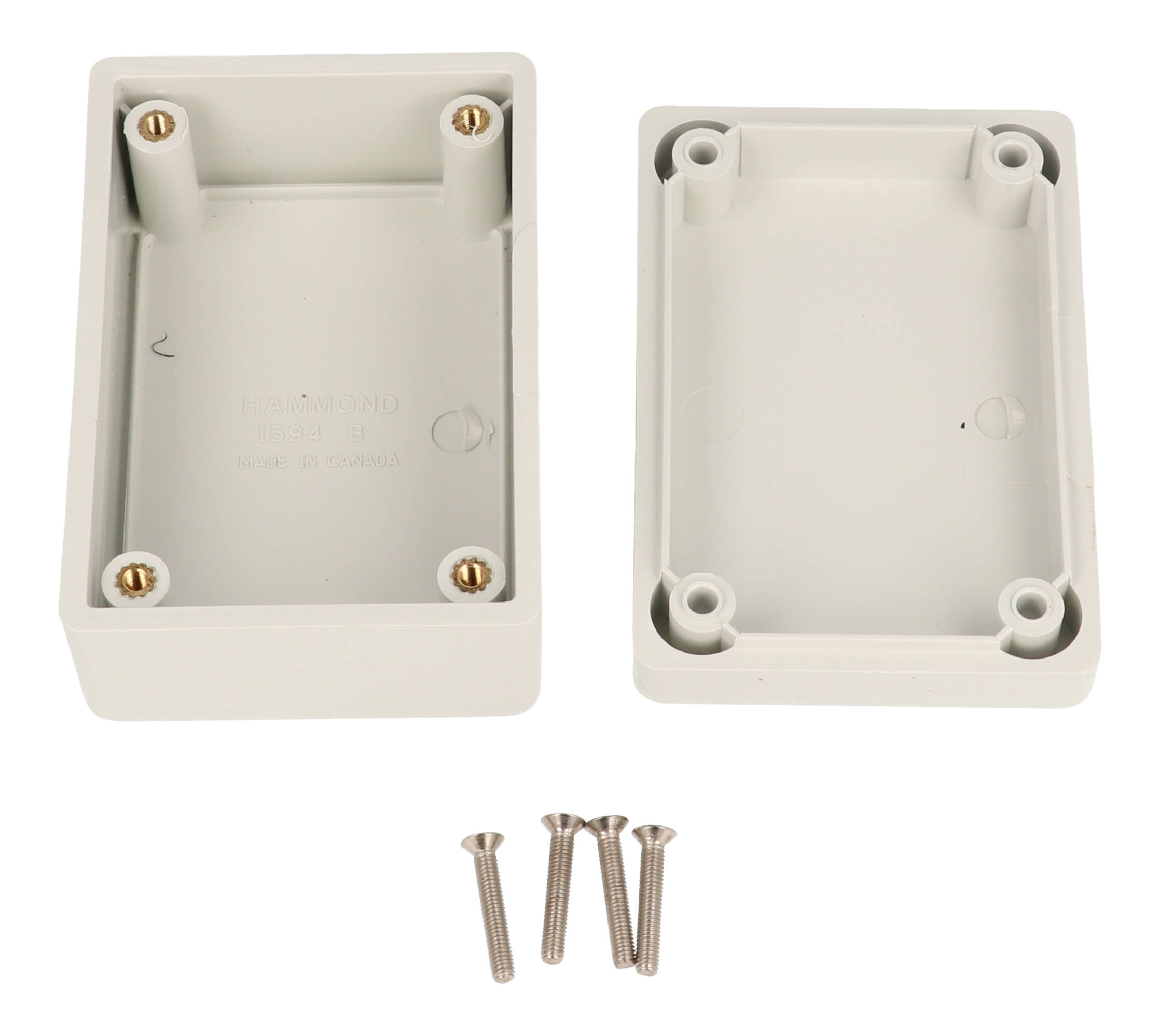 1594BGY light gray flame retardant abs plastic 1594B enclosure, 81 x 56 x 40 mm, with lid