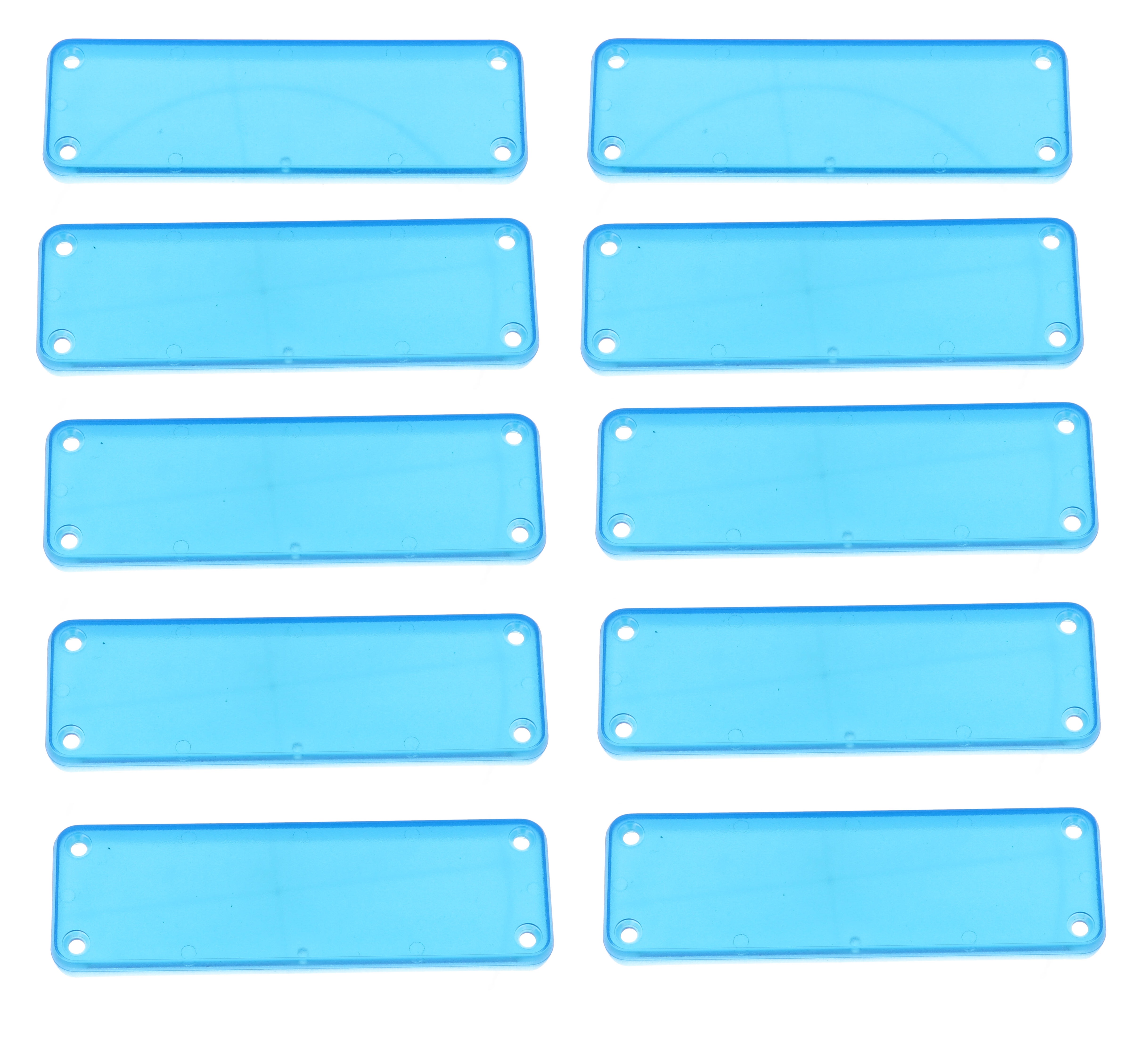 1455LPLTBU-10 — translucent blue plastic solid bezel for 1455L enclosures - 10/pack