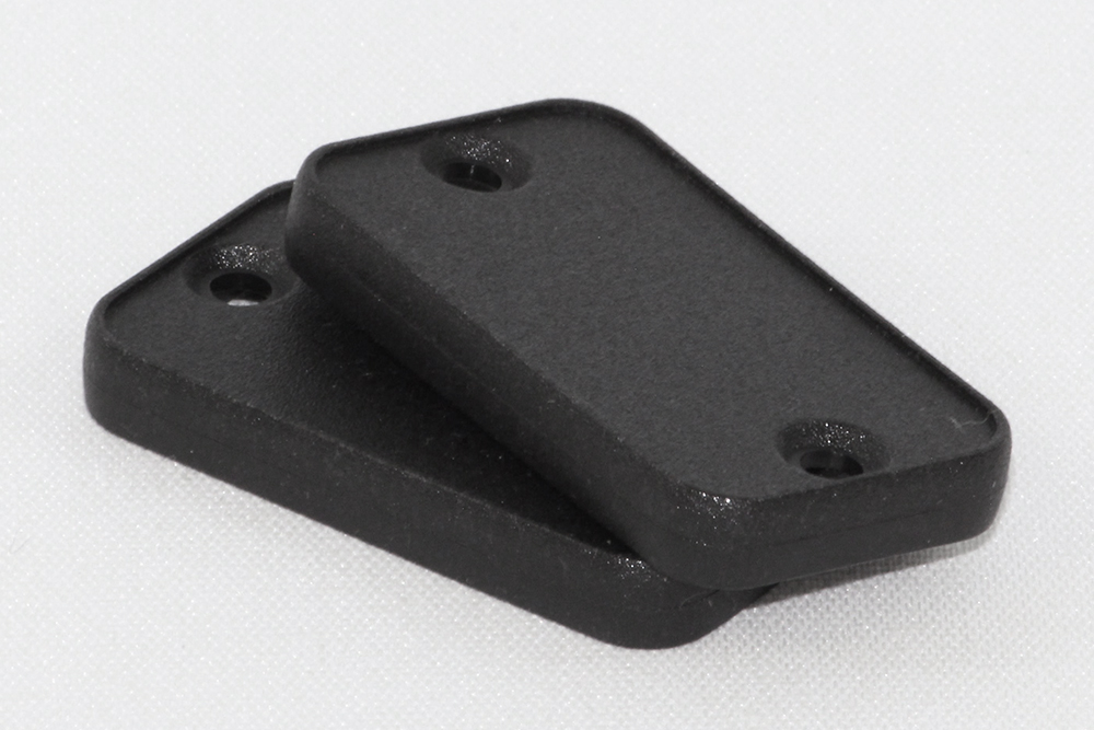 1455DPLBK black ABS plastic closed bezels for 1455D extruded aluminum enclosures, 2-pack