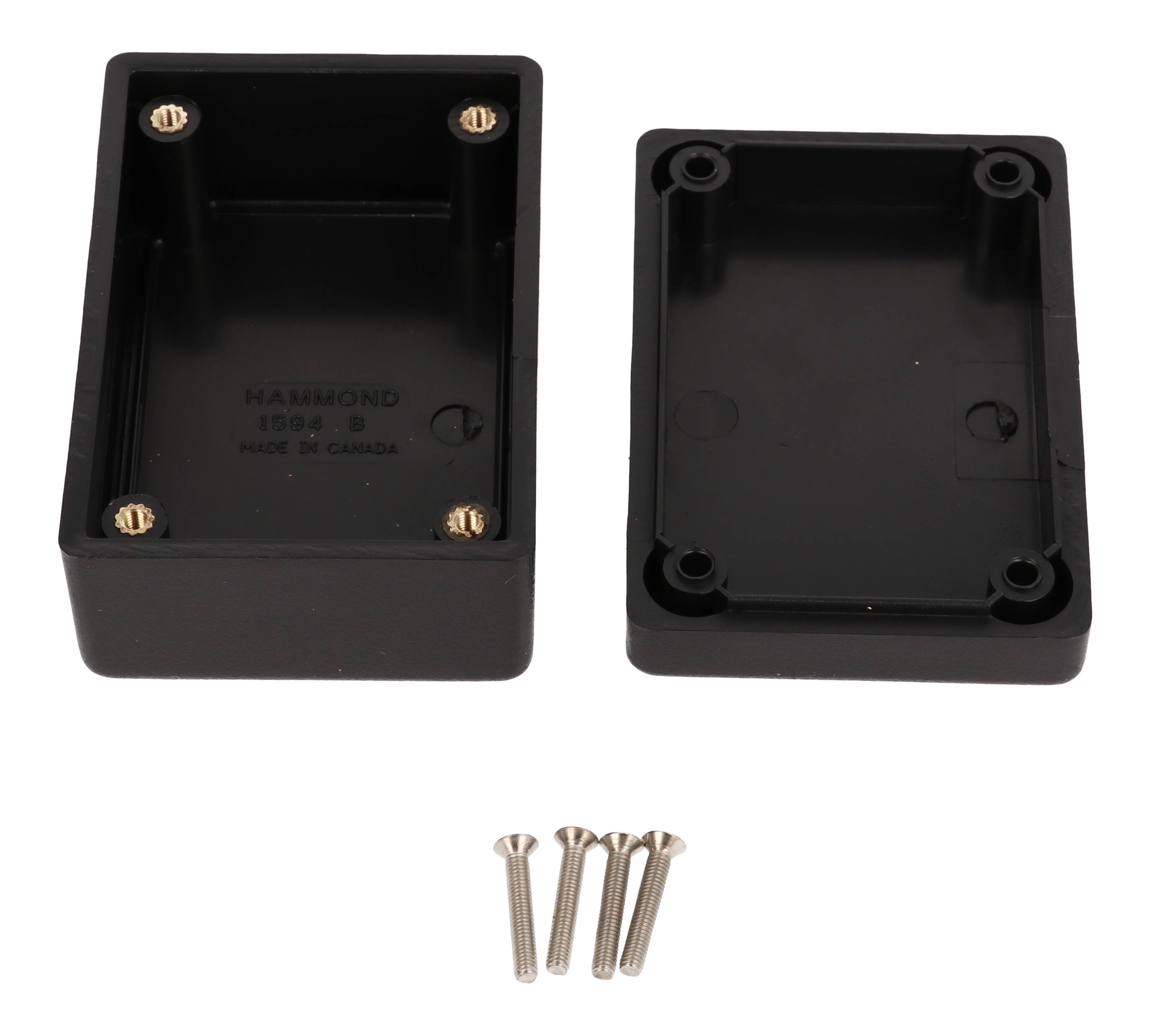 1594BBK black flame retardant abs plastic 1594B enclosure, 81 x 56 x 40 mm, with lid
