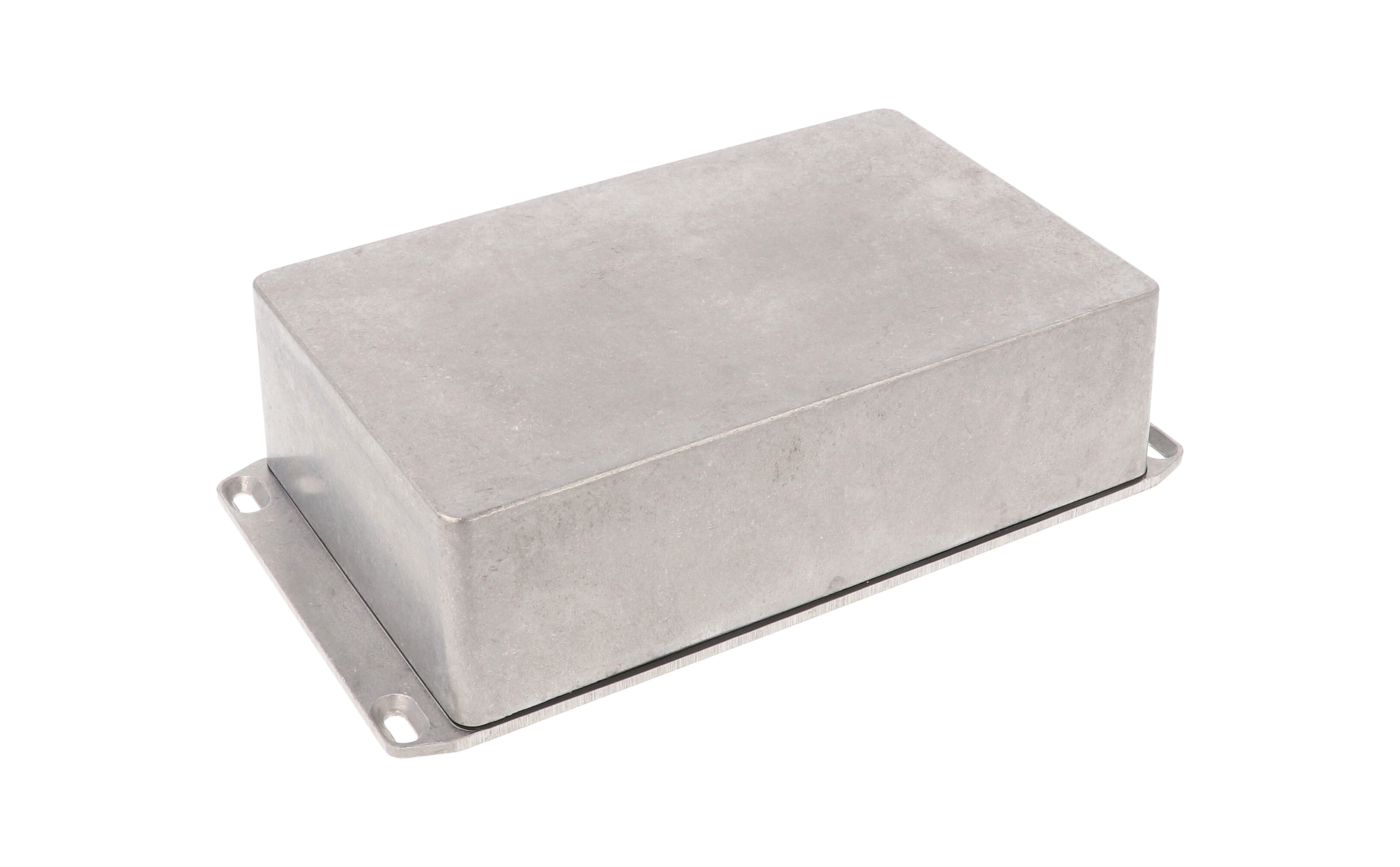 1590WDFL natural aluminum watertight diecast aluminum enclosure, 188 mm x 119 mm x 56 mm, with flanged lid