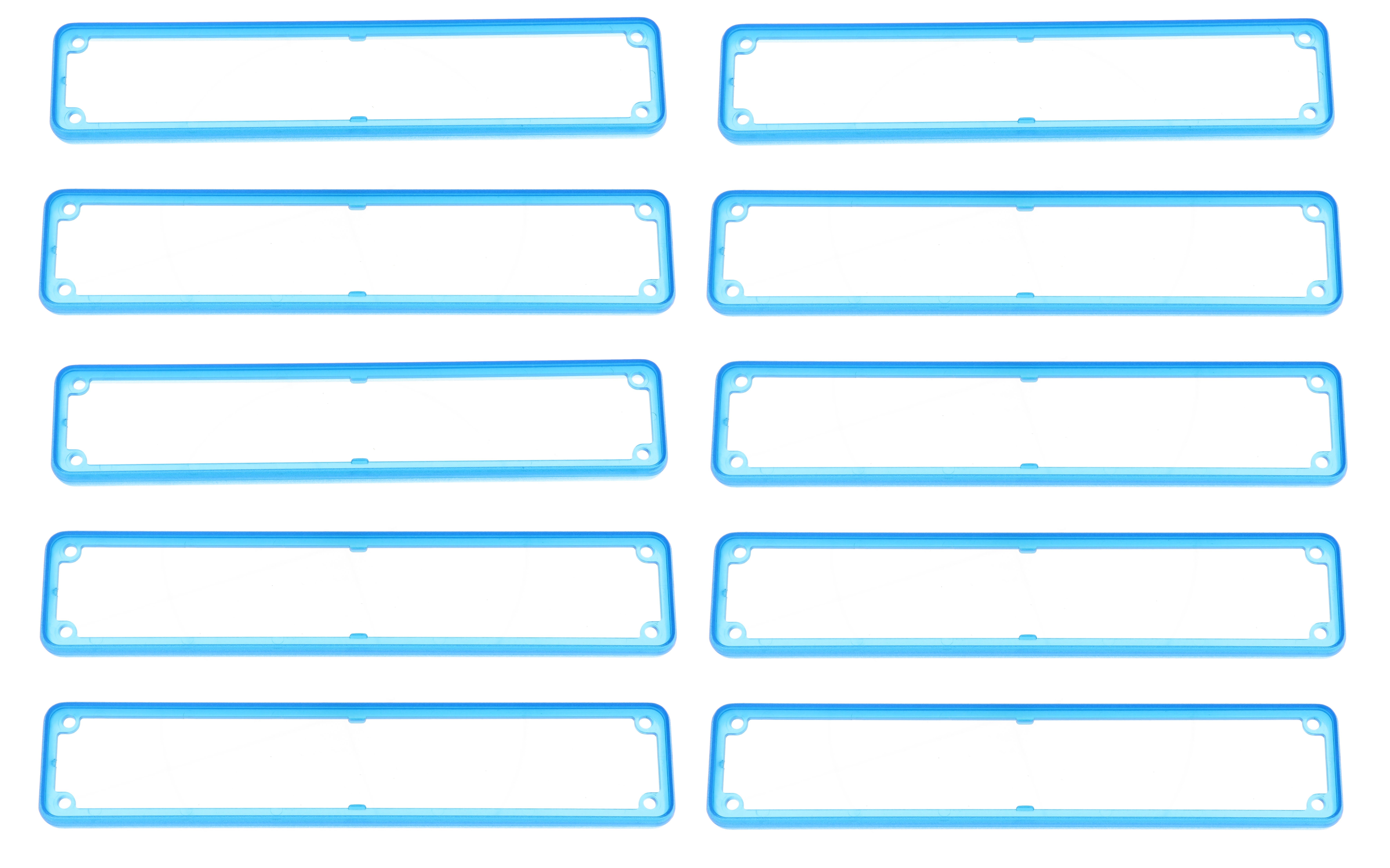 1455RBTBU-10 — translucent blue plastic open bezels for 1455R enclosures- 10/pack
