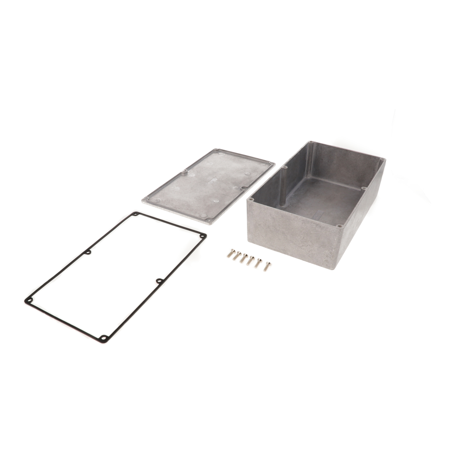 1590WR1 natural aluminum IP65 water-tight diecast aluminum enclosure with no mounting flanges, 192x112x61mm