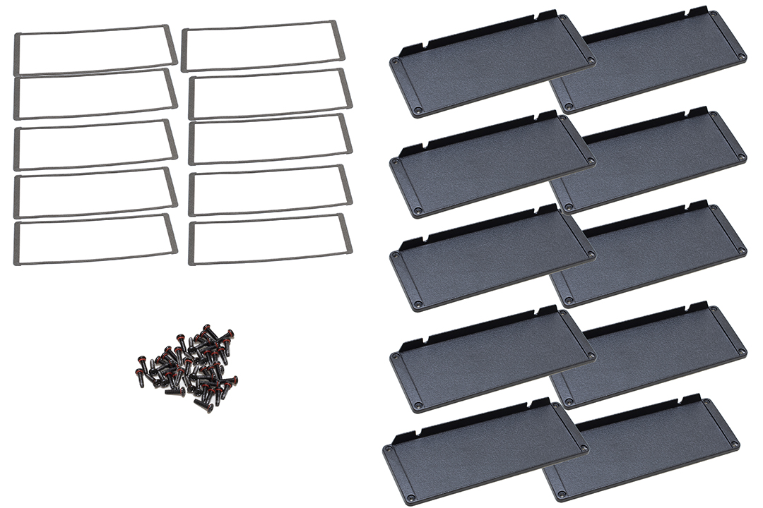 1457UEPF-10 — Replacement end panels for 1457U , flanged, EMI/ RFI, hardware included, 10-pack