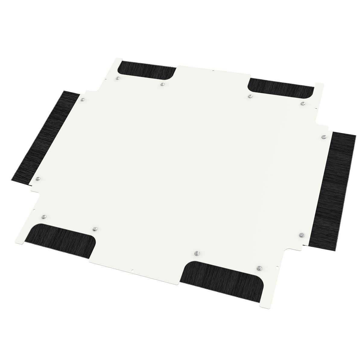 Hammond H1BB2448BK brushed black steel bottom panel with cable entry knockouts for 24 x 48 in H1 cabinet frames