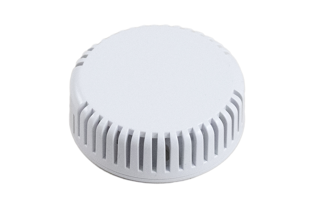 1551V12WH white vented round ABS snap-fit sensor enclosure with wall-mount base