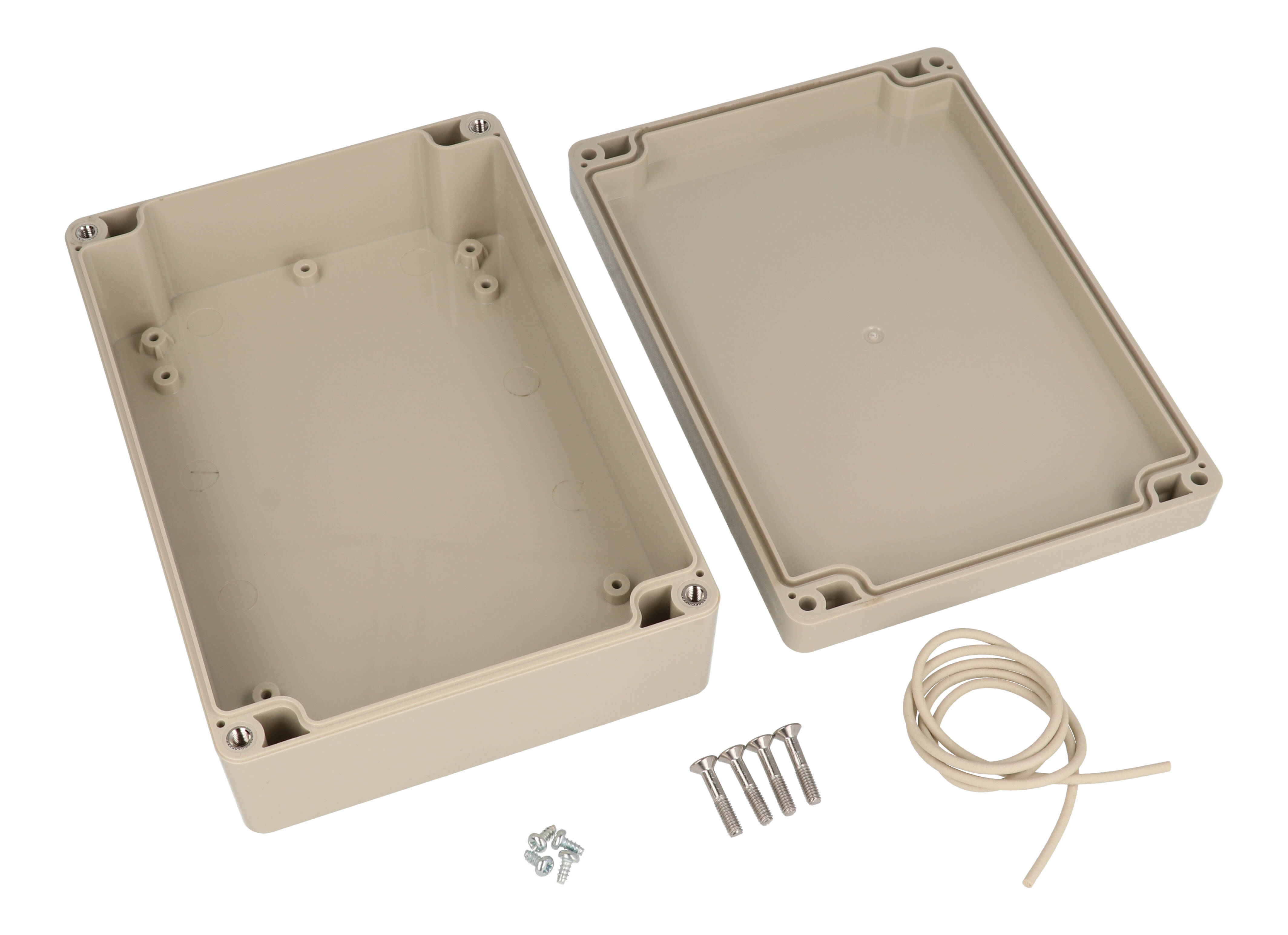 RZ0313 beige ABS water-tight IP65 enclosure with opaque lid, 171 x 121 x 55 mm