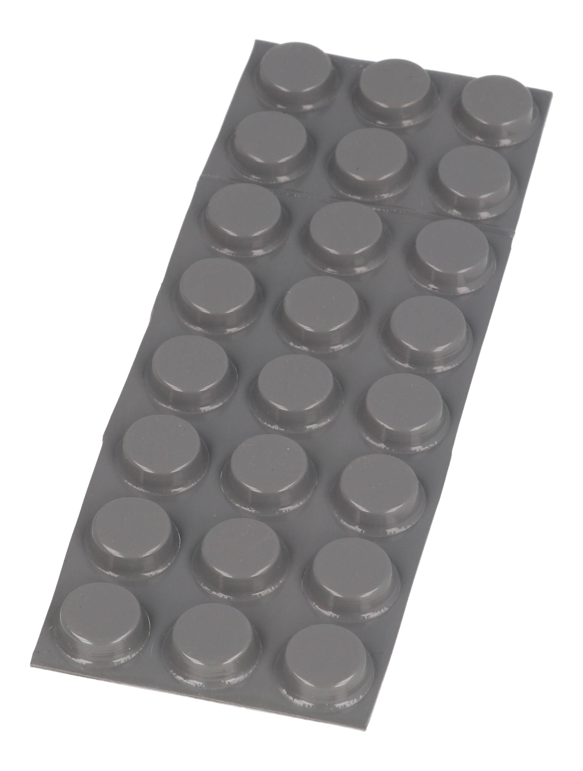 1421T2GY gray flat round self-adhesive rubber feet, package of 24
