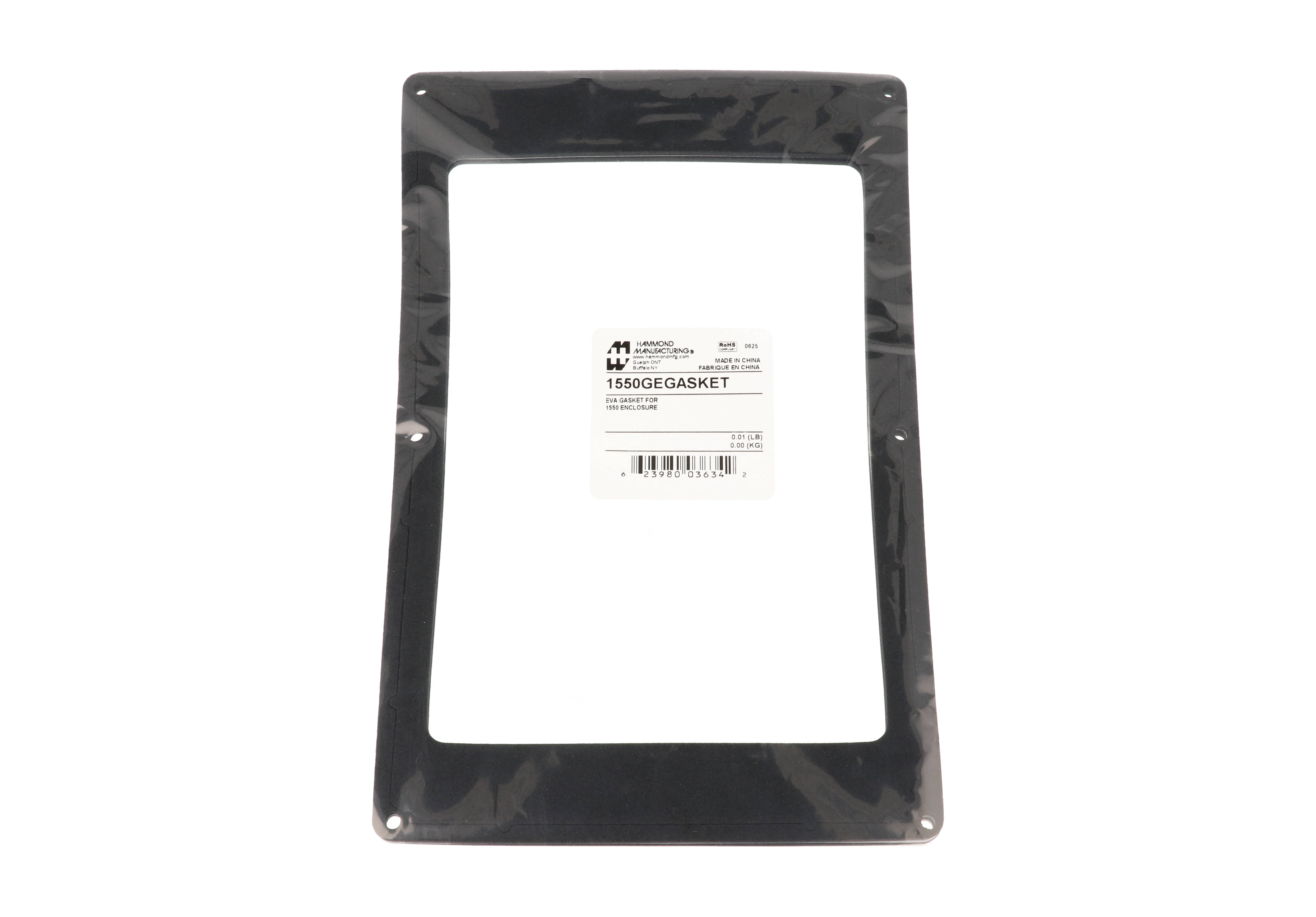 1550GEGASKET IP66 eva foam gasket kit, two pre-formed adhesive-backed lid gaskets for 1550G/H diecast enclosures