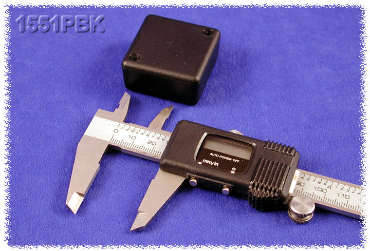 1551PBK black ABS square miniature enclosure, 40 x 40 x 20 mm