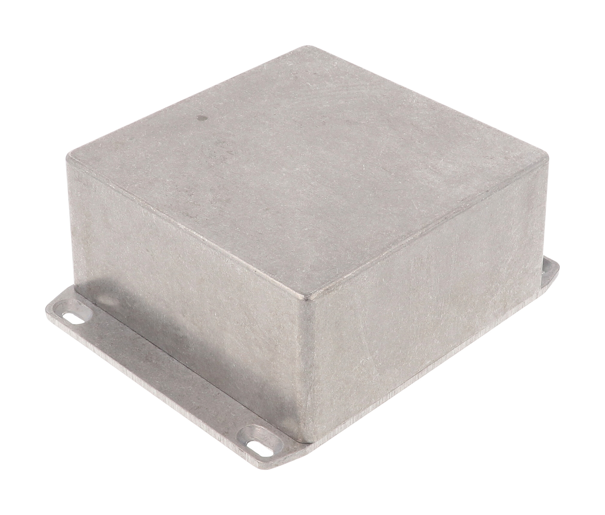 1590UFL natural aluminum square diecast aluminum enclosure with wall-mounting flanged lid