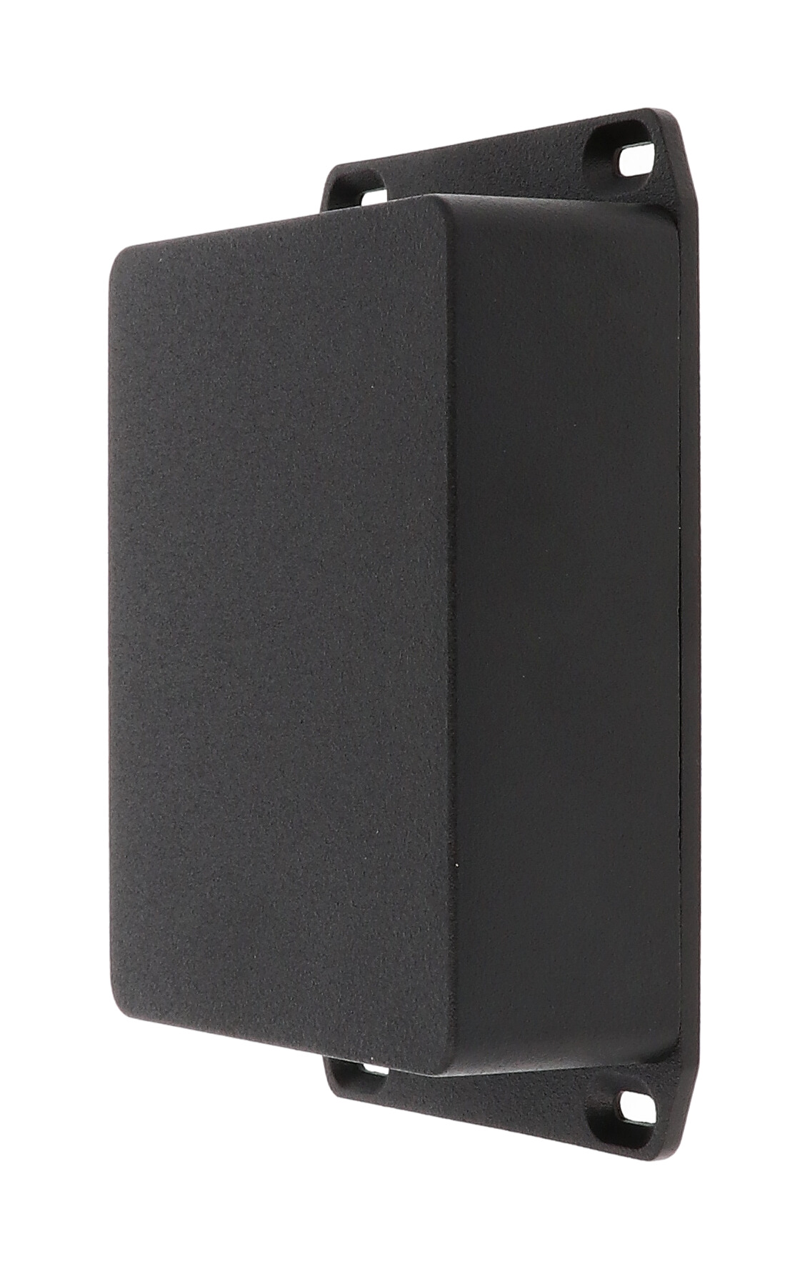 1590BBSFLBK black textured diecast aluminum enclosure with flanged mounting lid