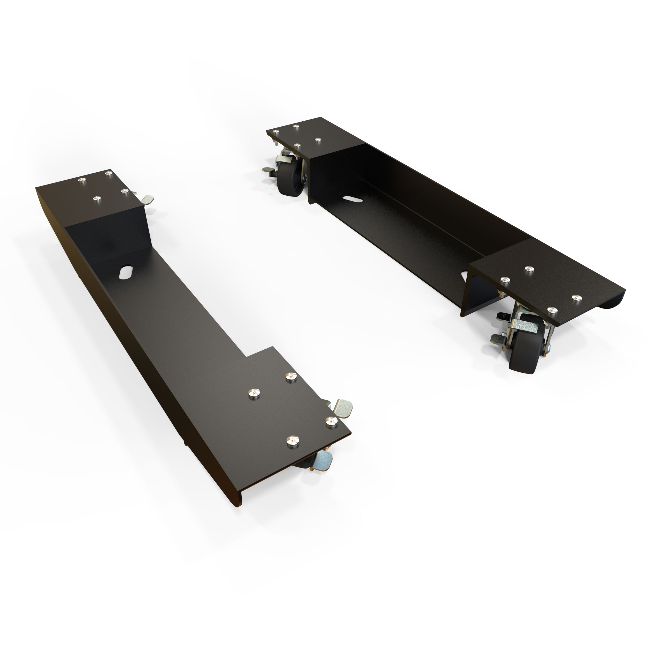 Hammond RRLPDOL low profile 2-post relay rack dolly with four lockable swivel casters