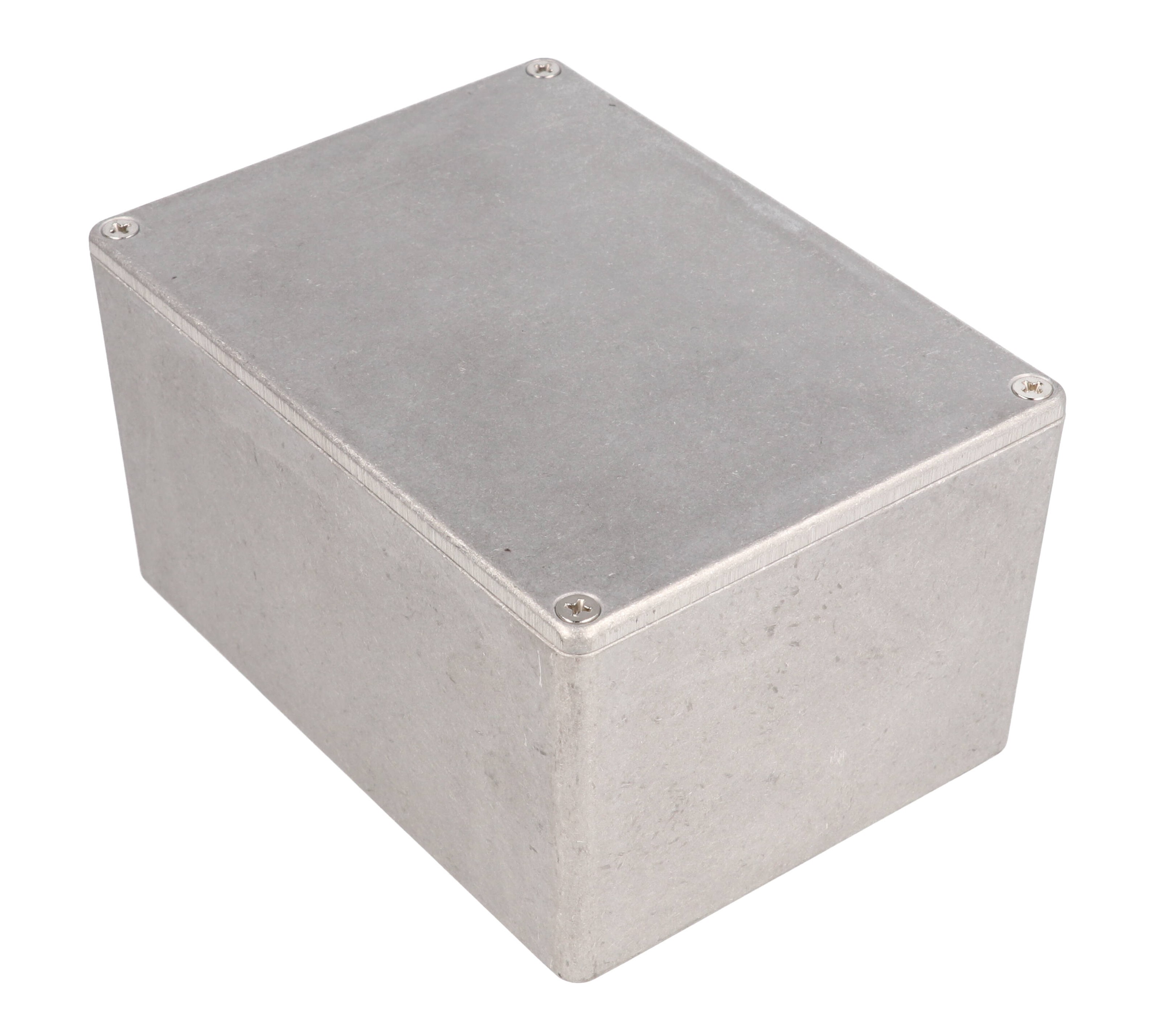 1550L natural finish diecast aluminum enclosure, 165 mm x 128 mm x 72 mm, with screw-down lid — view 5