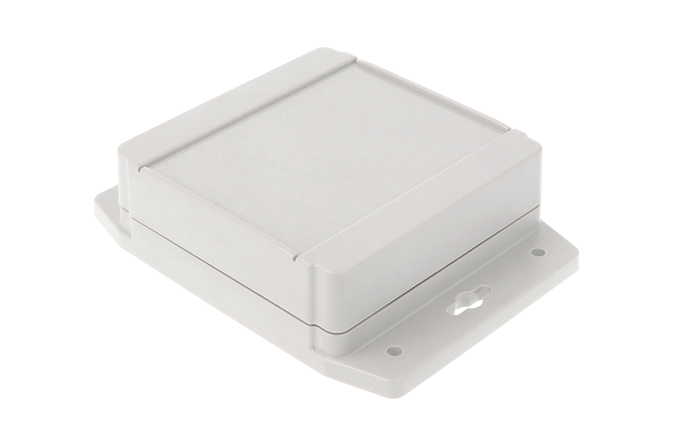 1555LF17GY compact square light grey ABS enclosure with mounting flanges