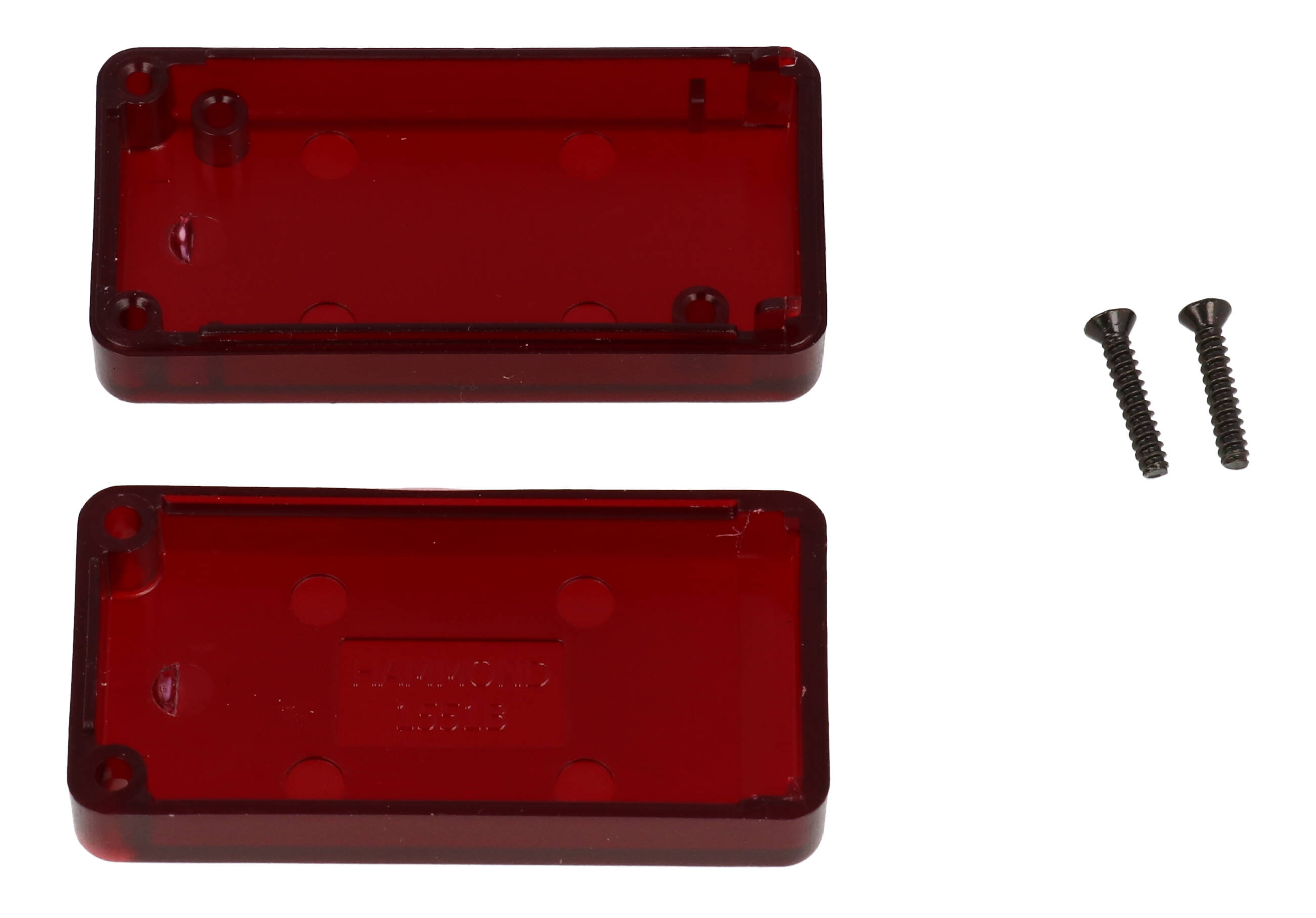 1551BTRD translucent red ABS subminiature enclosure, 50 x 25 mm
